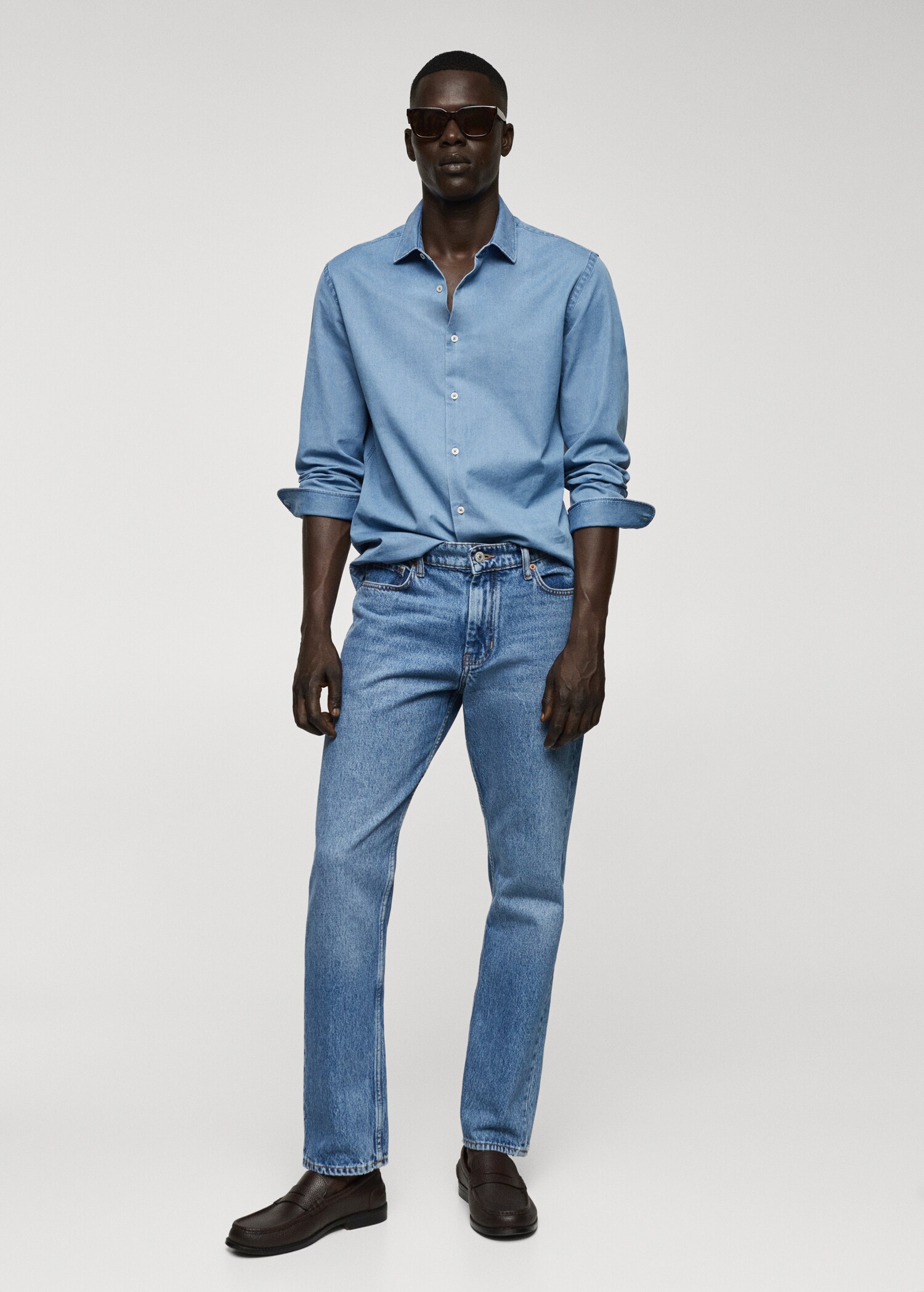Chemise regular-fit chambray coton - Plan général