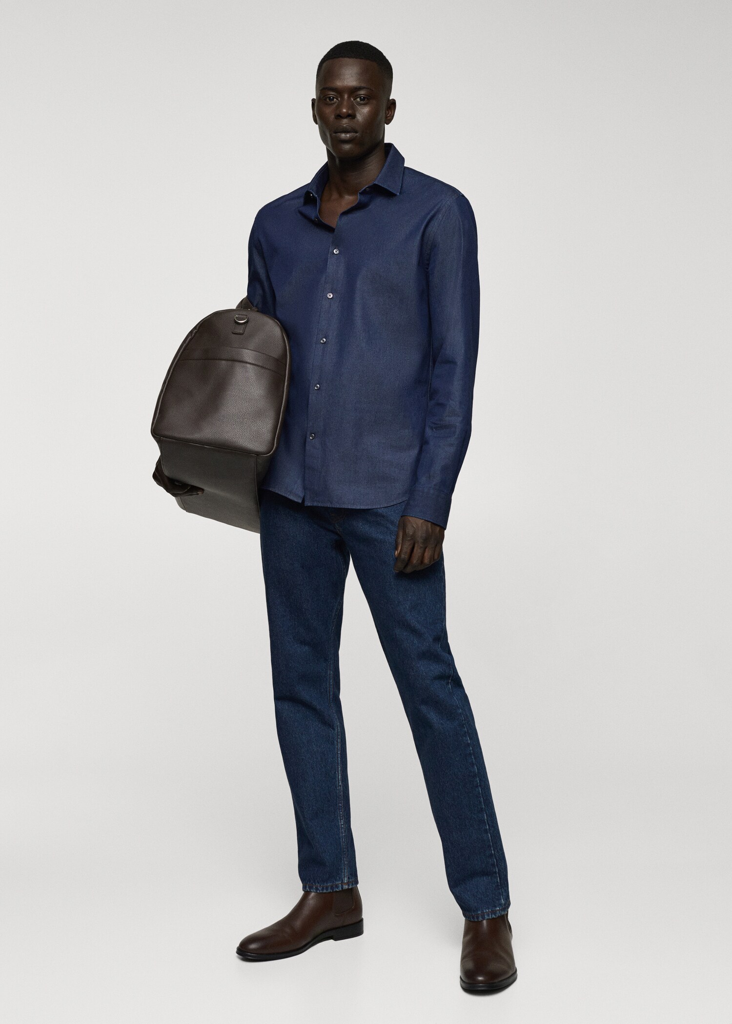 Chemise regular-fit chambray coton - Plan général