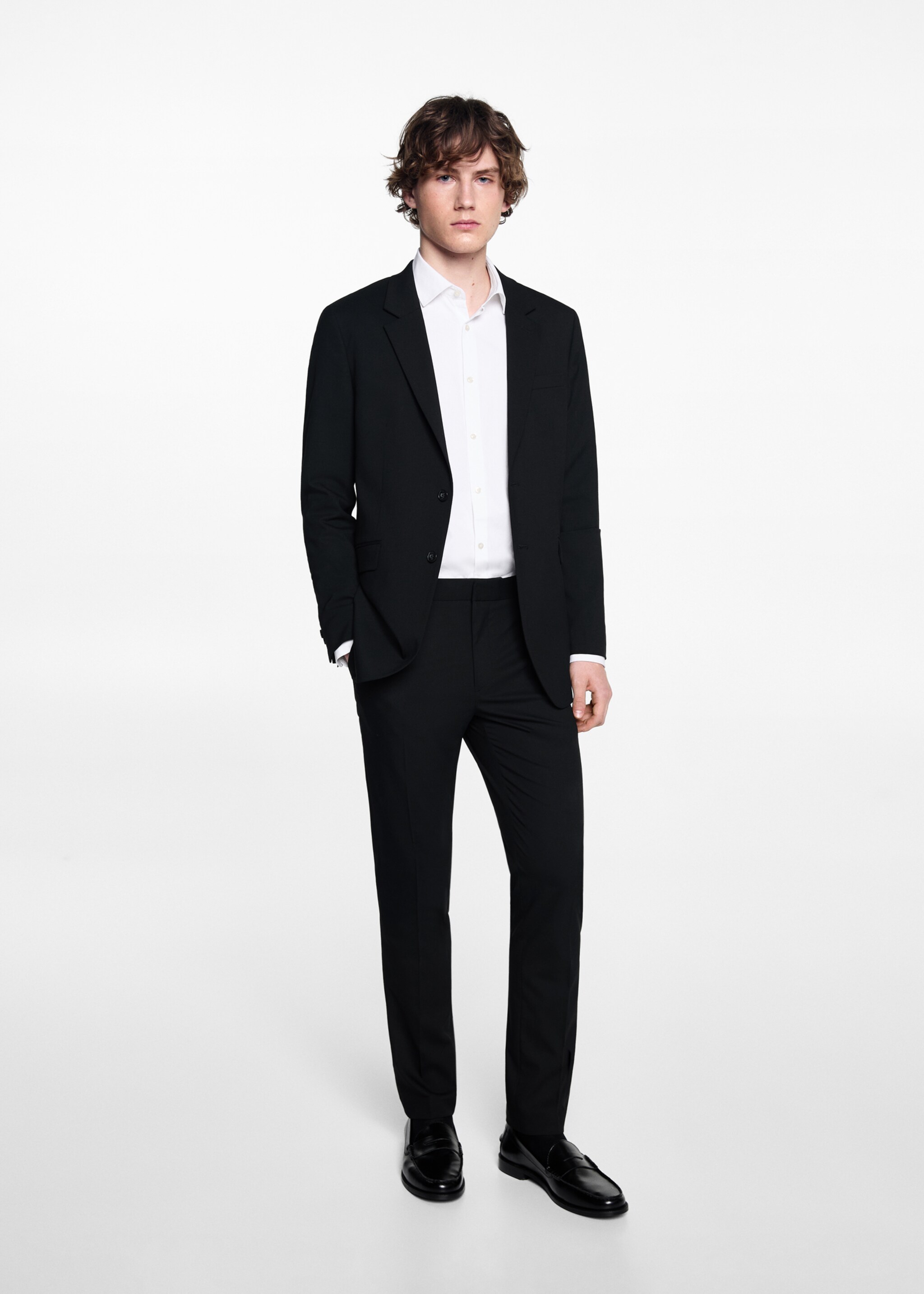 Slim-fit suit jacket - General plane, Black. Ref: 67070648-00.