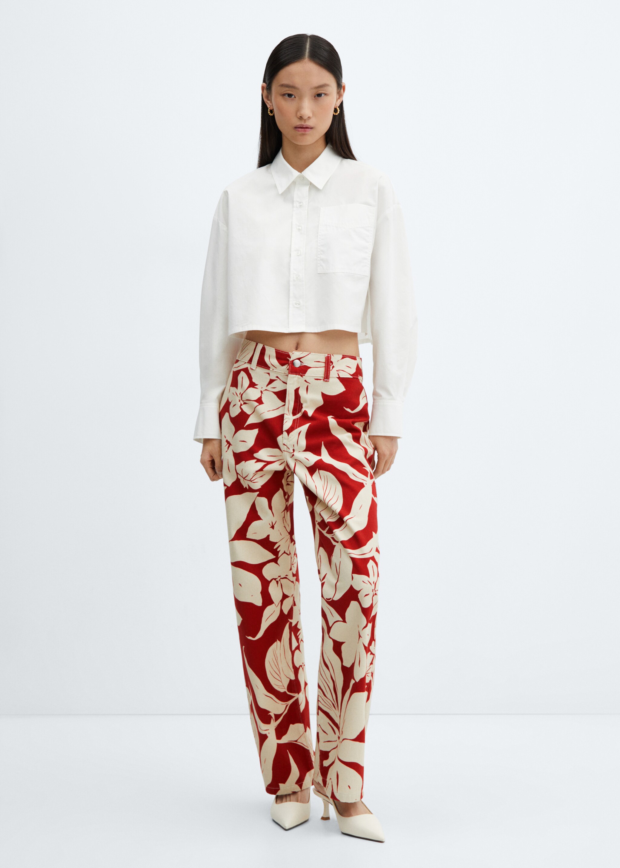 Gerade Print-Hose mit mittlerer Bundhöhe - Allgemeine Ansicht