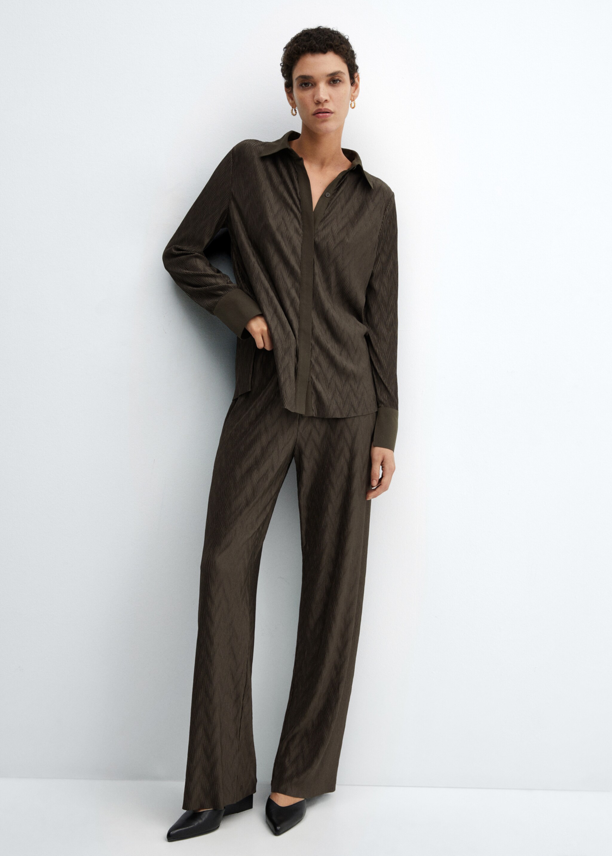 Pantalon wideleg texturé - Plan général