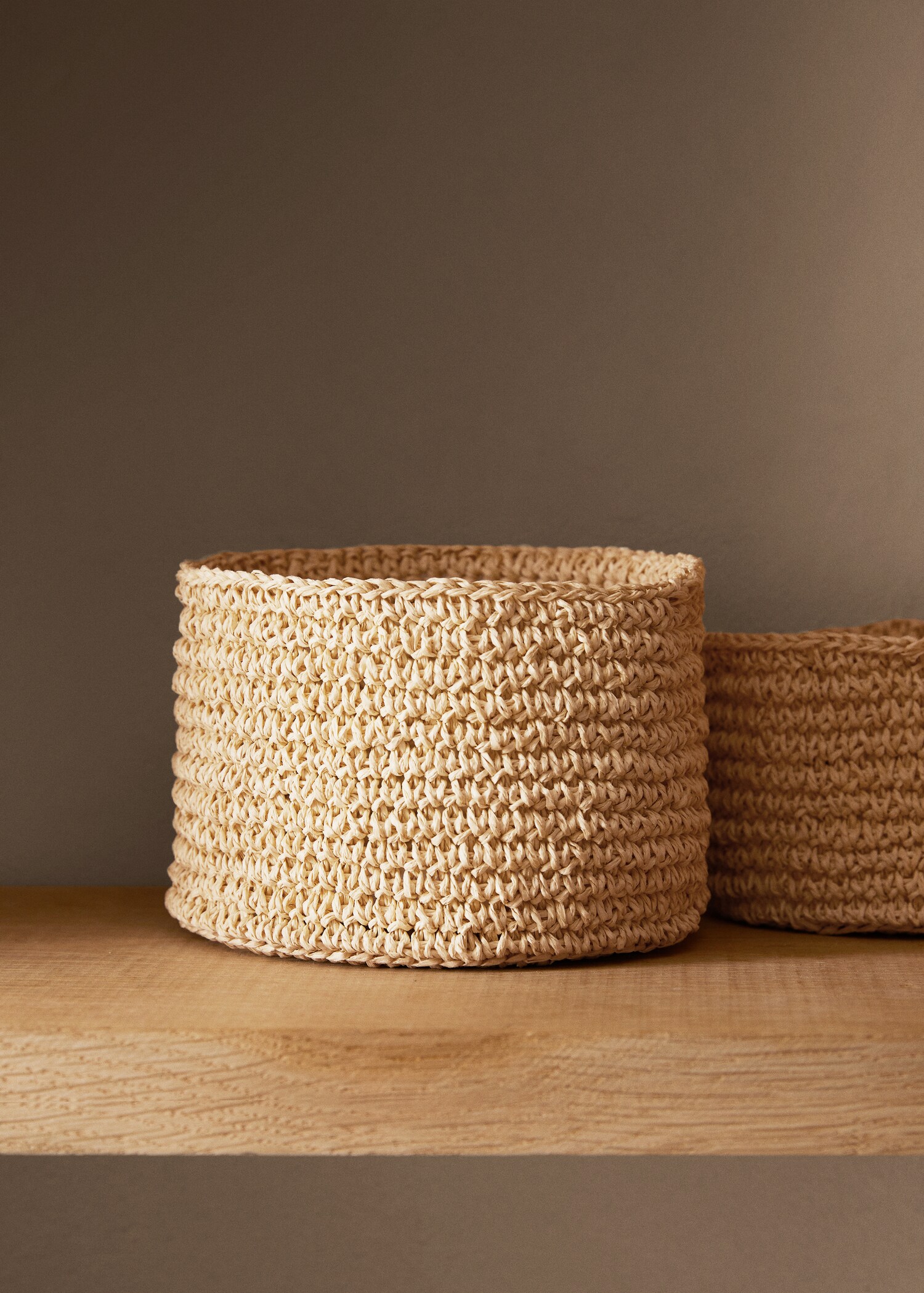 Round braided basket 15x10cm - General plane
