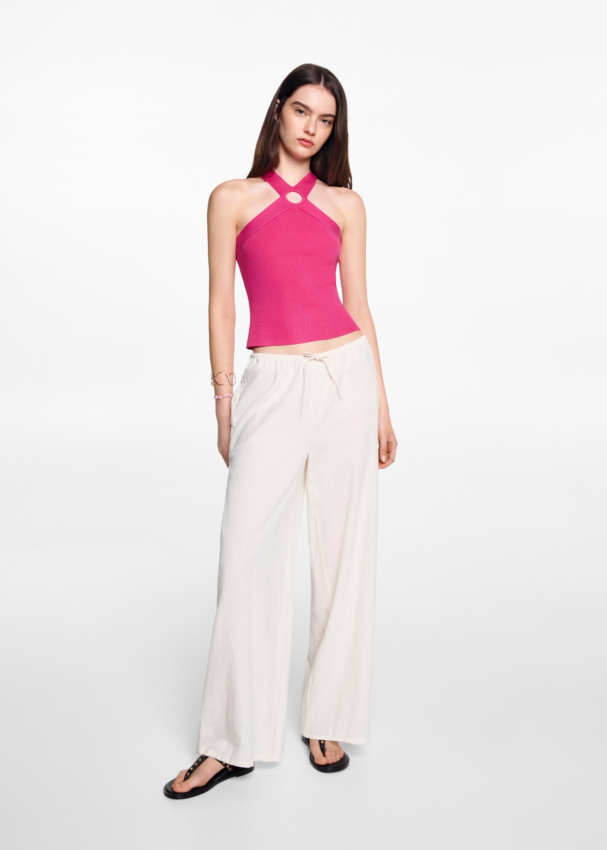 Jersey-Top in Wickel-Optik - Allgemeine Ansicht, Fuchsia. Ref: 67074467-00.