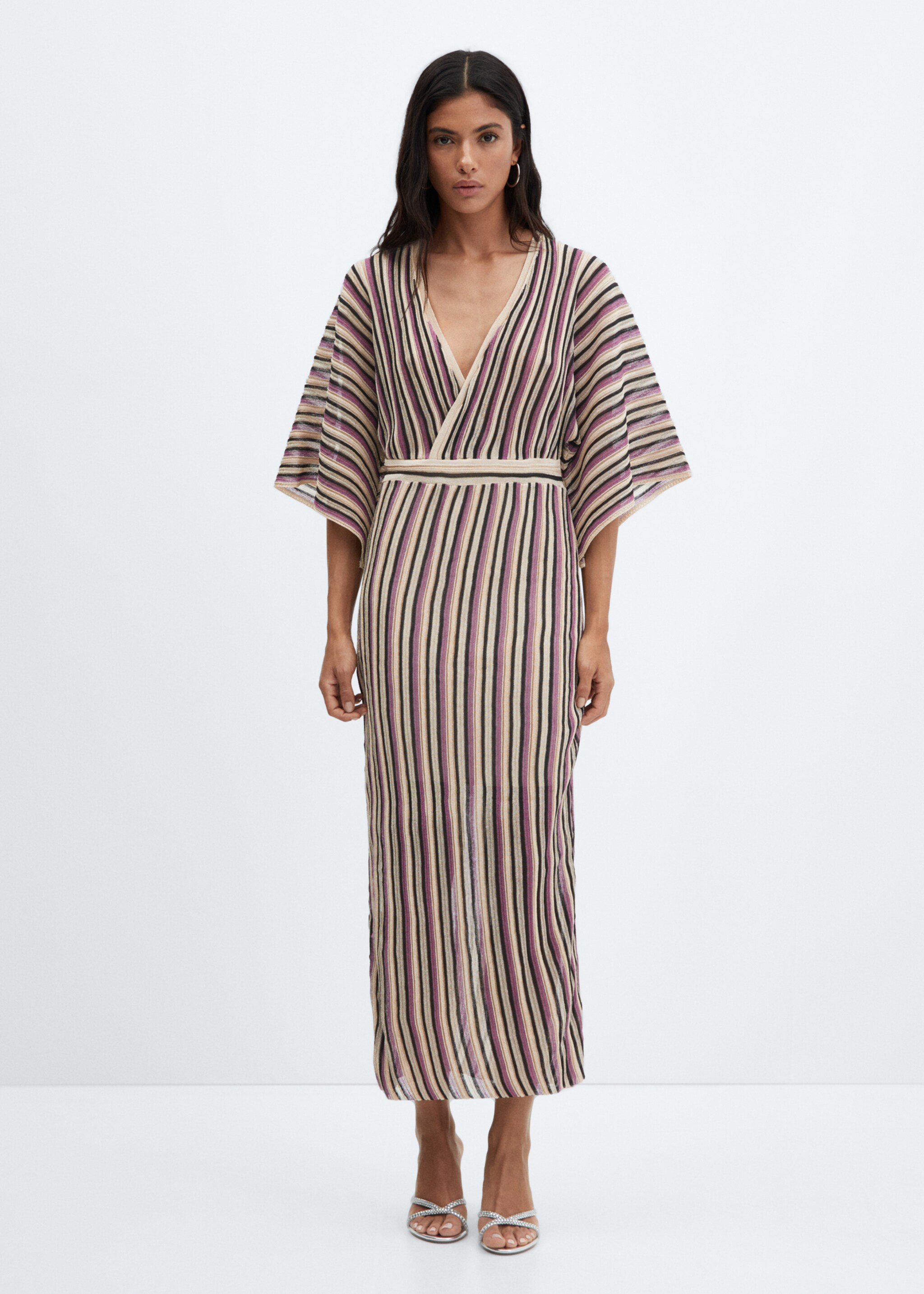 Lurex dress with crossed neckline - General plane