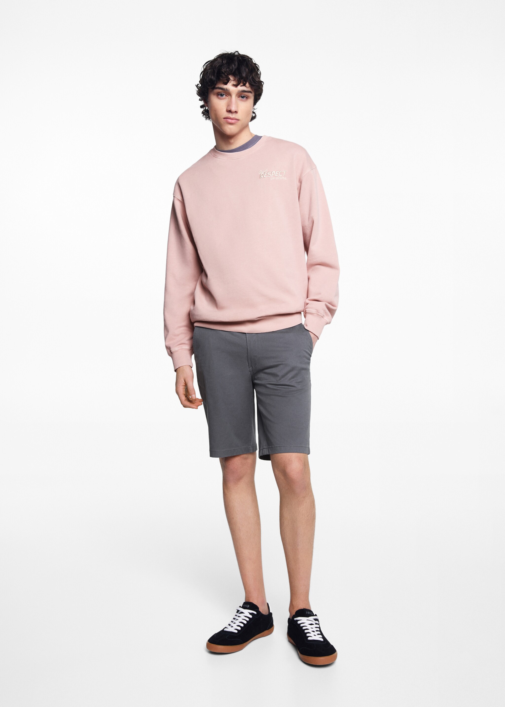 Sweat-shirt message unisexe - Plan général, Rose pastel. Ref: 67074790-00.