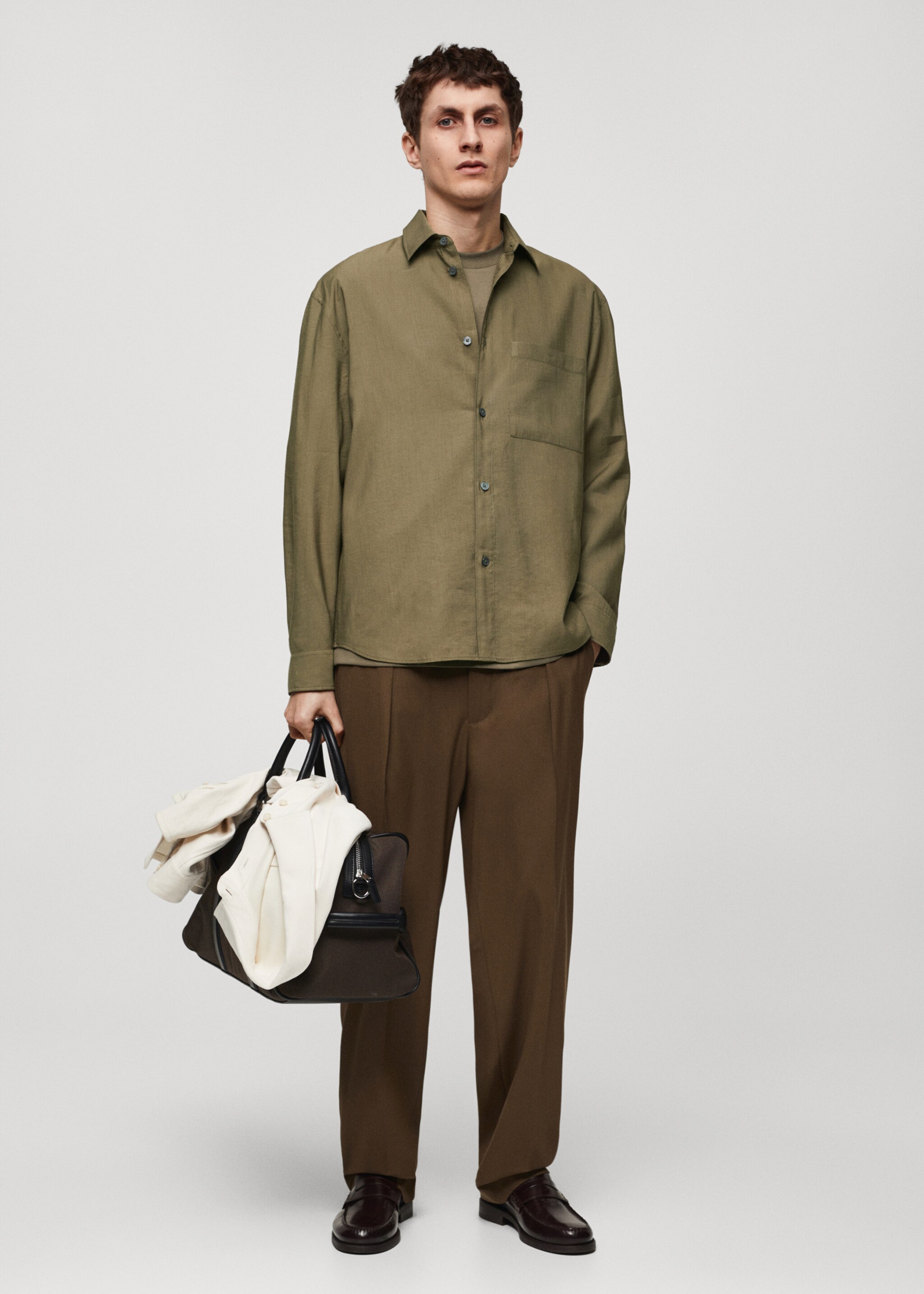 Regular-fit shirt with chest pocket - General plane