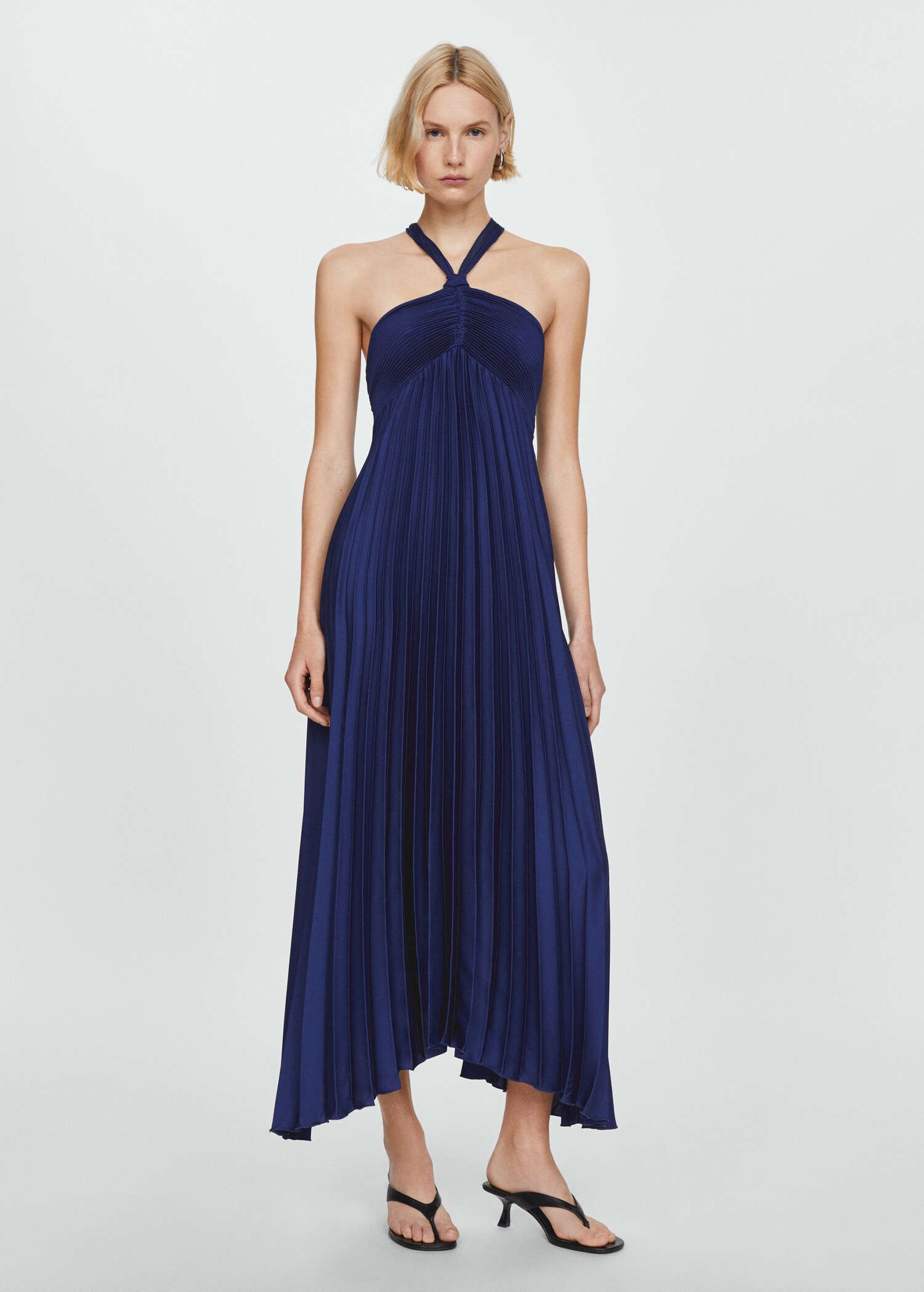 Vestito plissettato collo halter - Piano generale