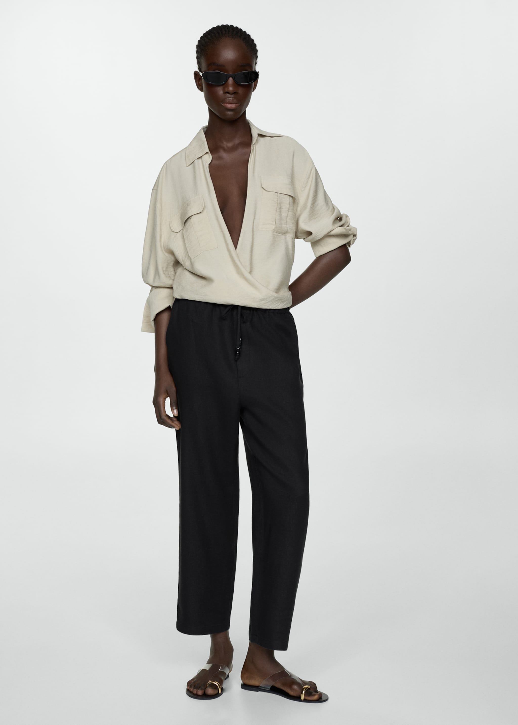 100% linen trousers - General plane