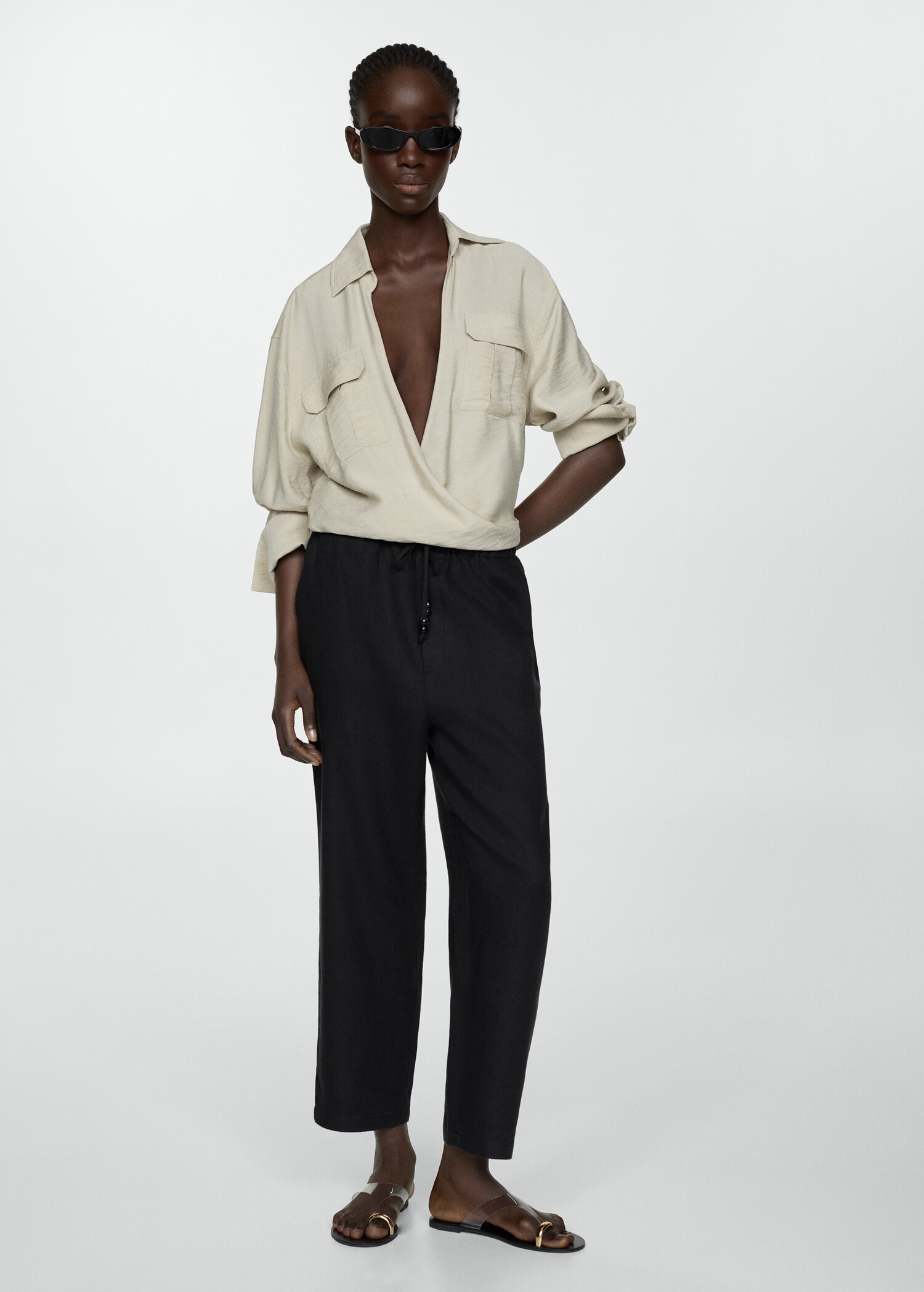 100% linen trousers - General plane