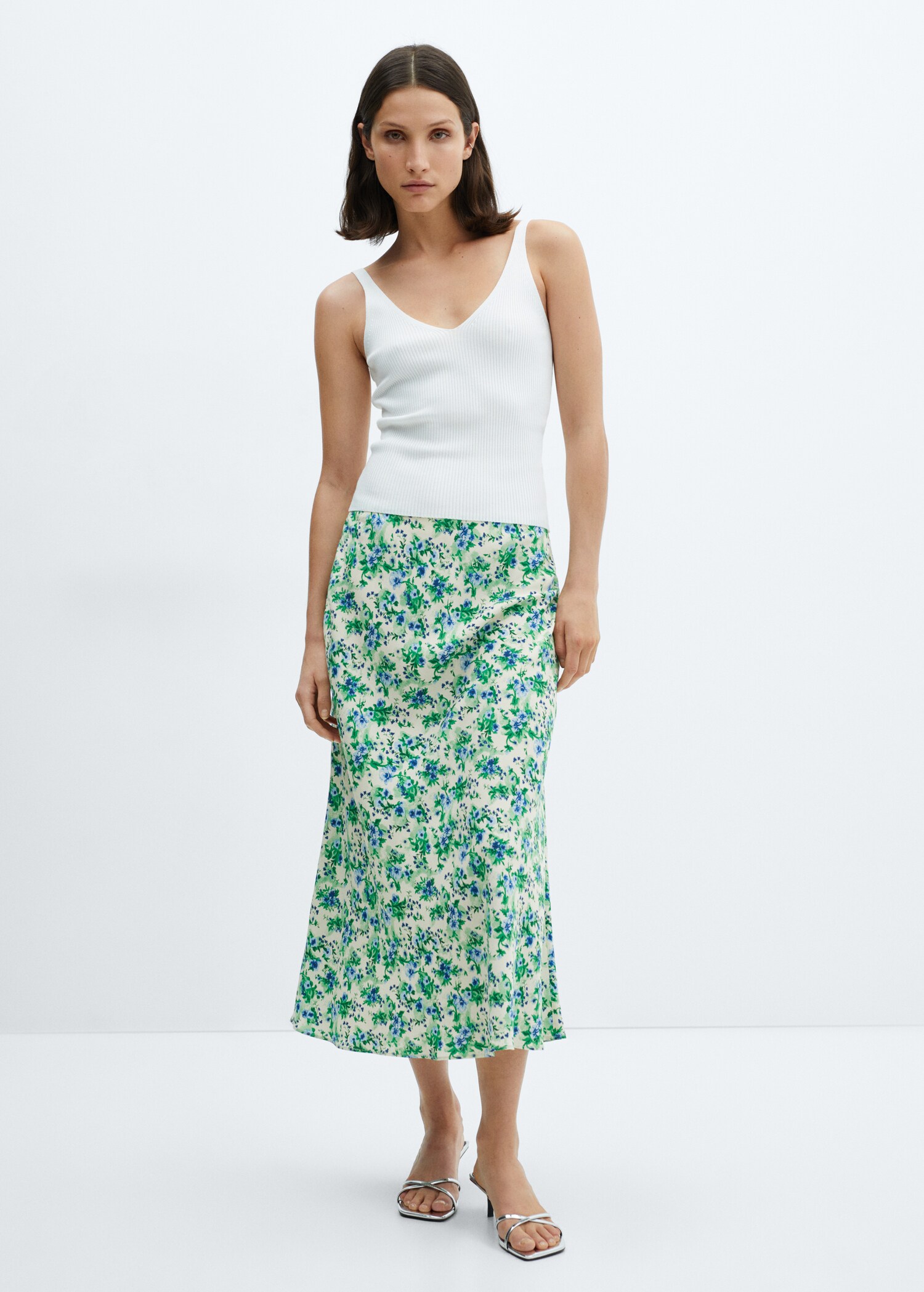 Printed satin skirt - General plane