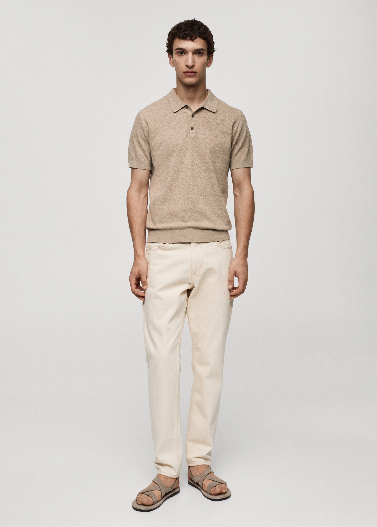 Short-sleeve knitted polo shirt - General plane