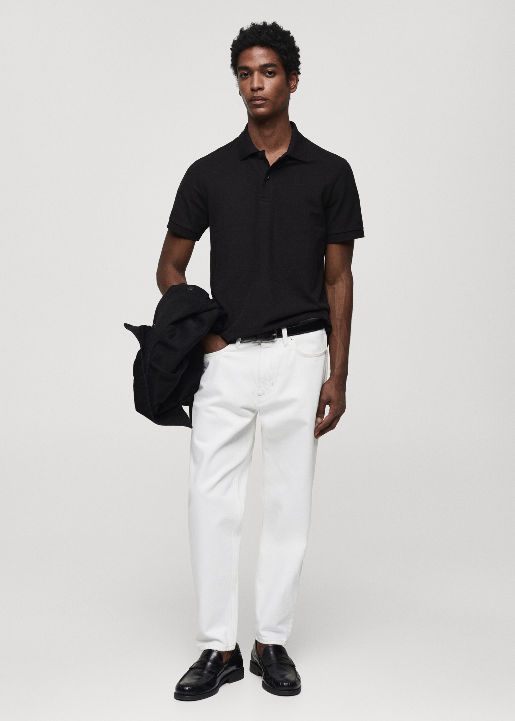 100% cotton pique polo shirt - General plane