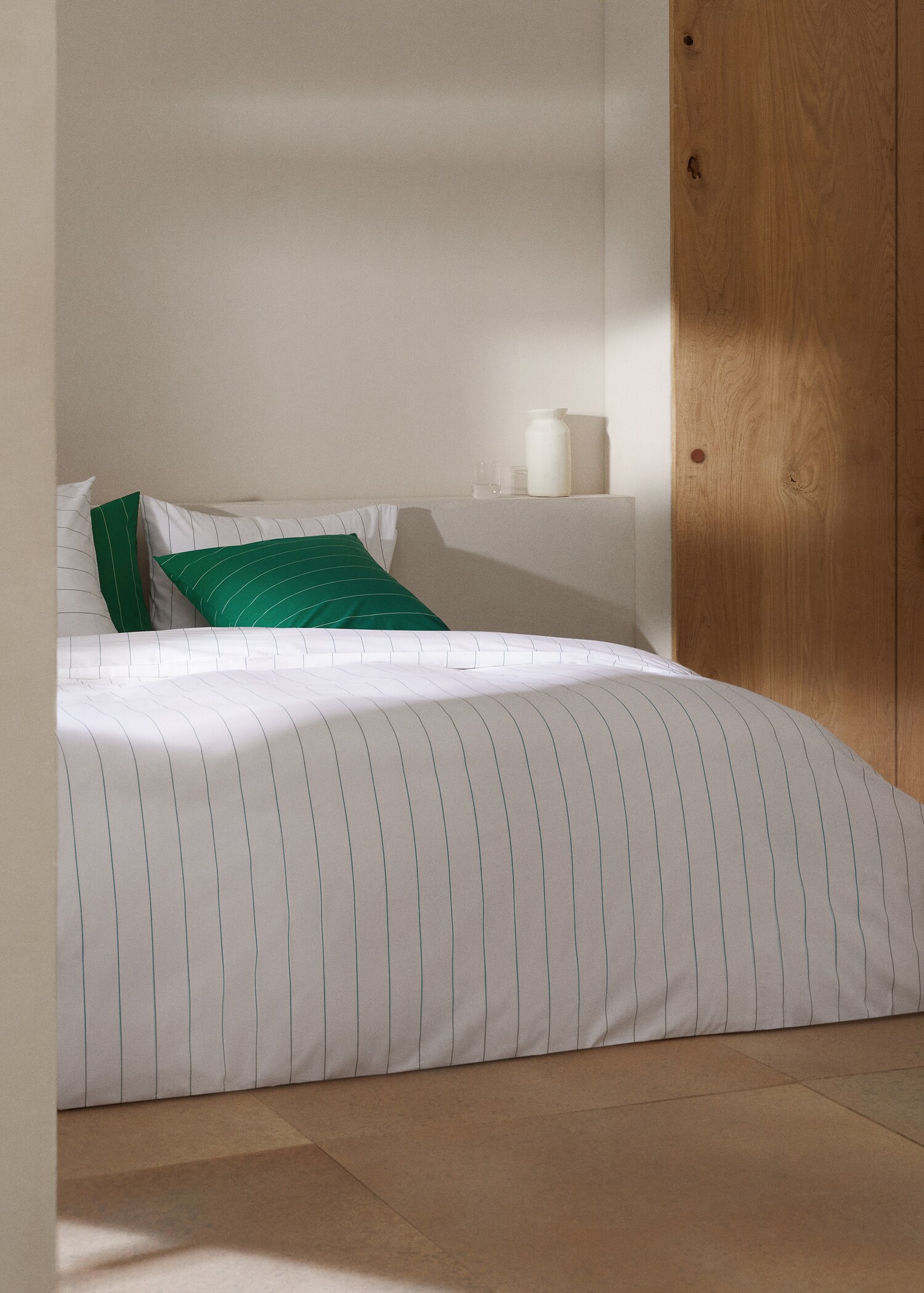 Baumwoll-Bettbezug mit Streifenmuster für 180 cm Bett - Allgemeine Ansicht