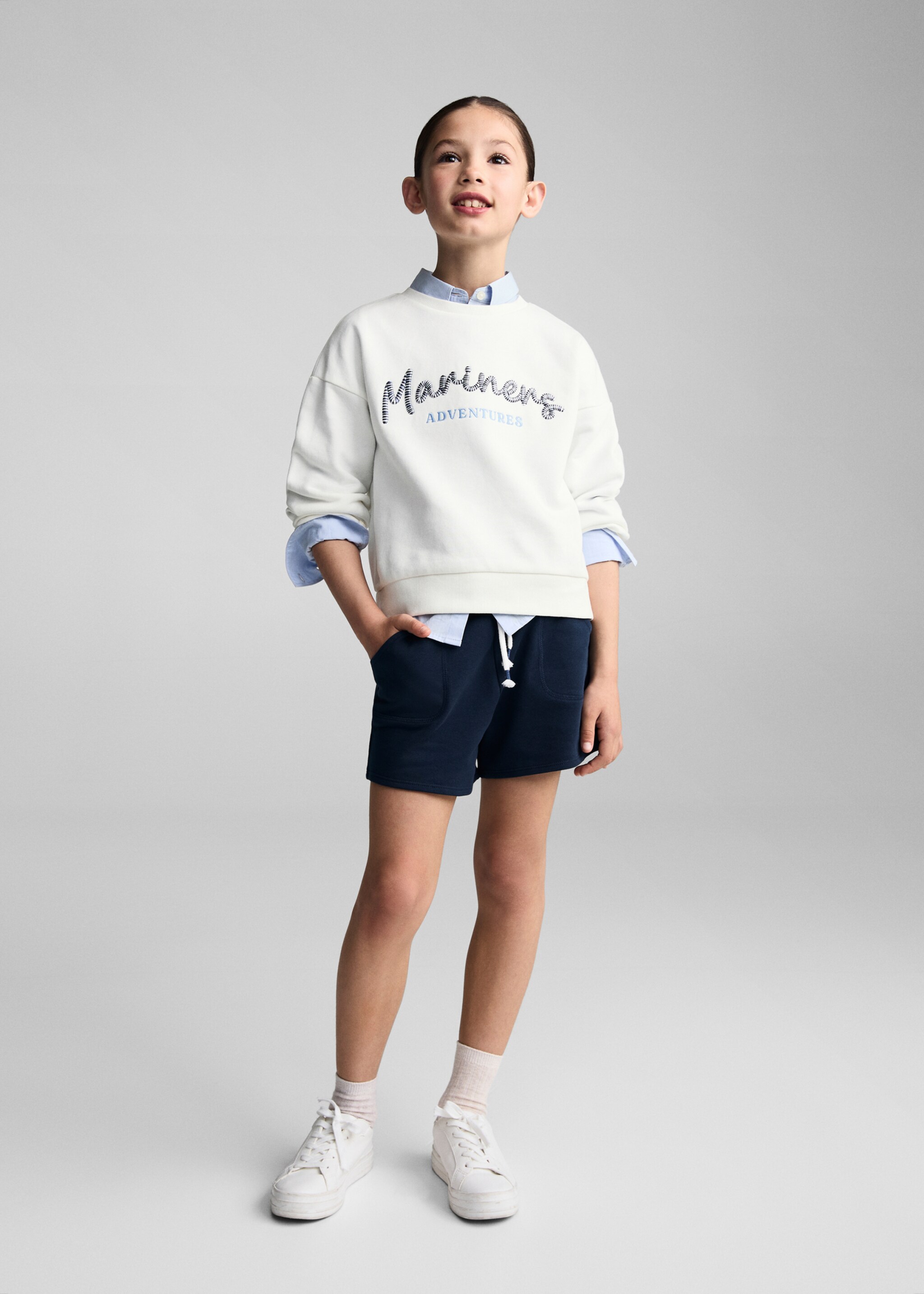 Embossed message cotton sweater - General plane, Off White. Ref: 67076002-00.