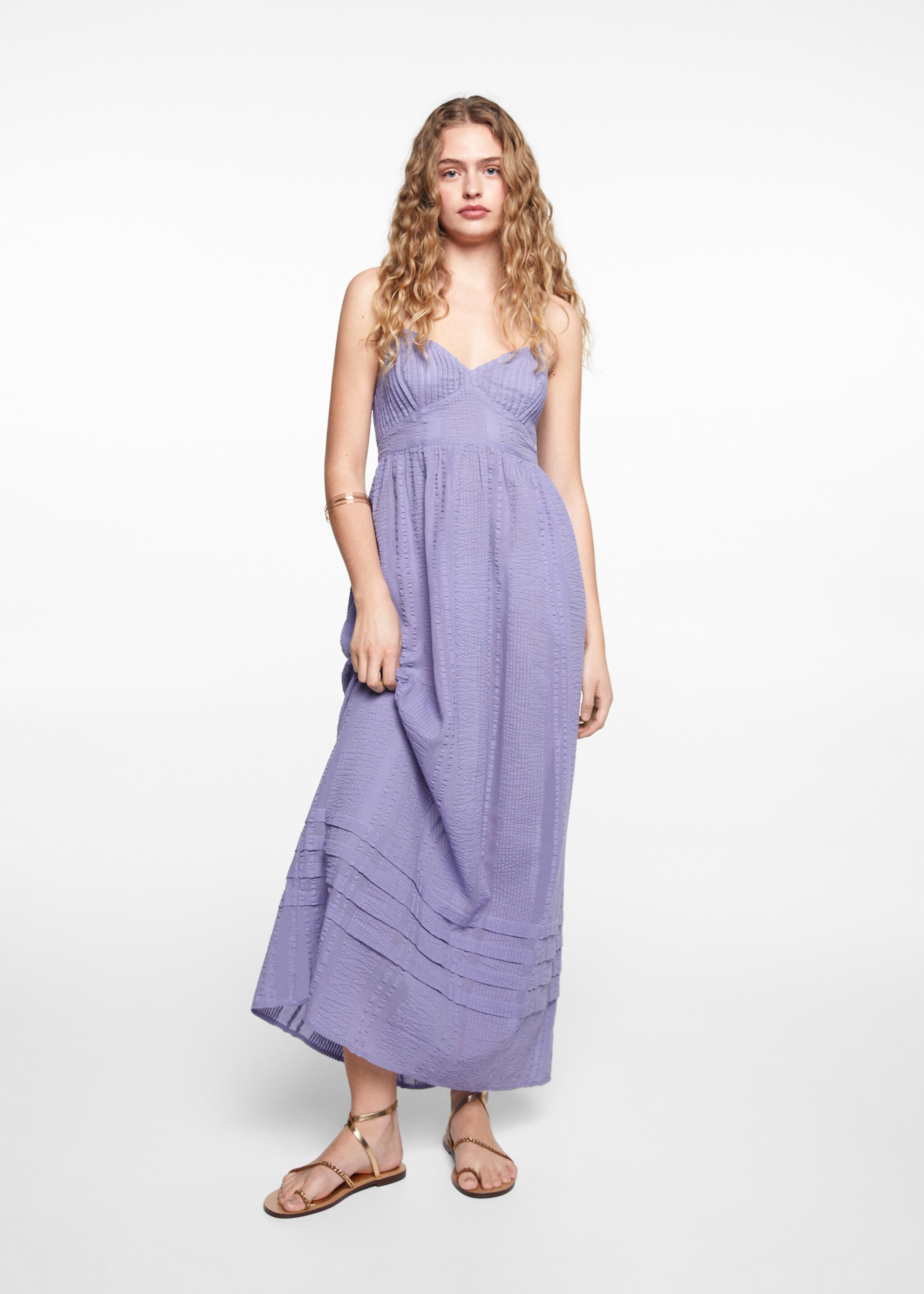 Texturiertes Maxi-Kleid - Allgemeine Ansicht