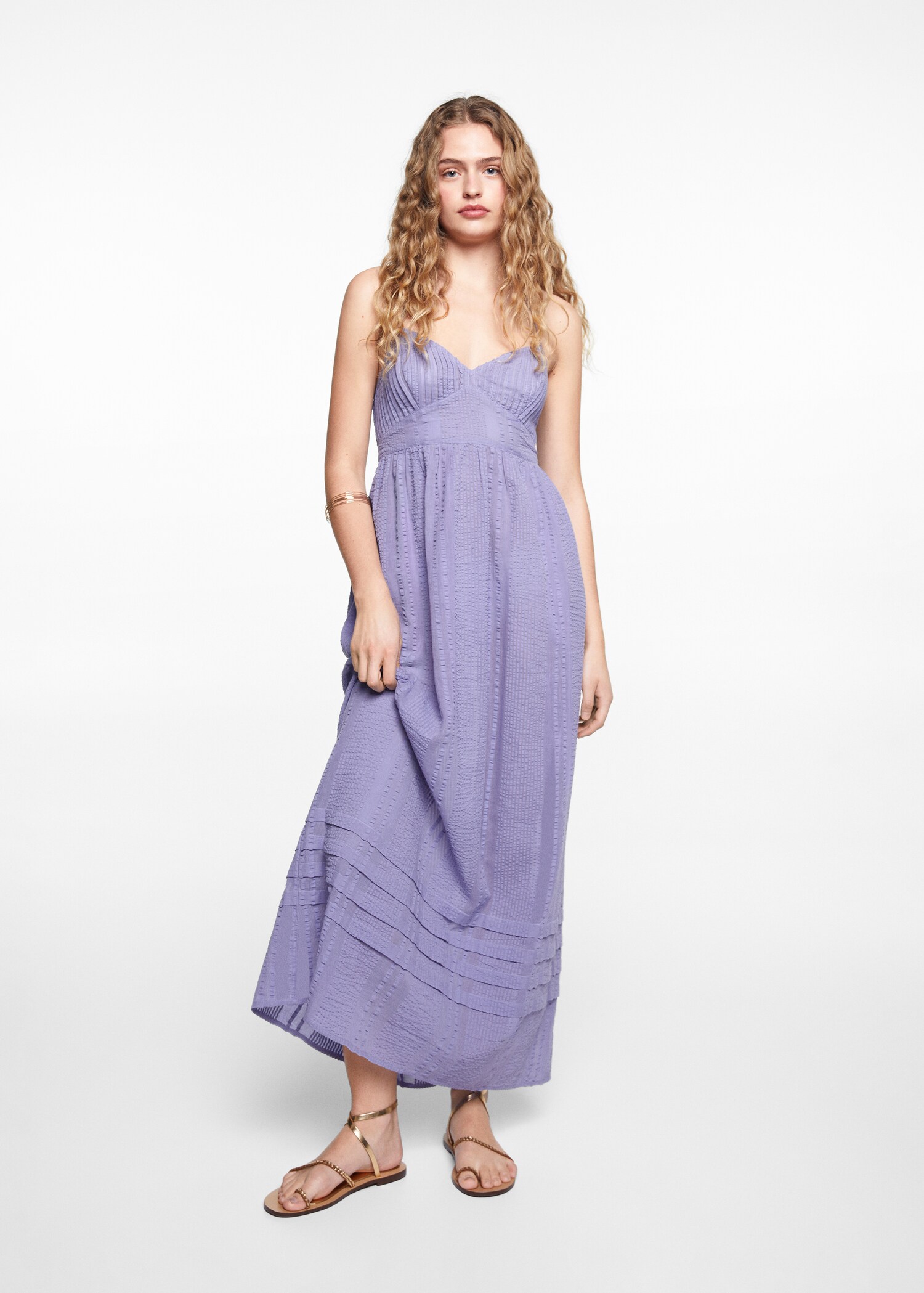 Texturiertes Maxi-Kleid - Allgemeine Ansicht
