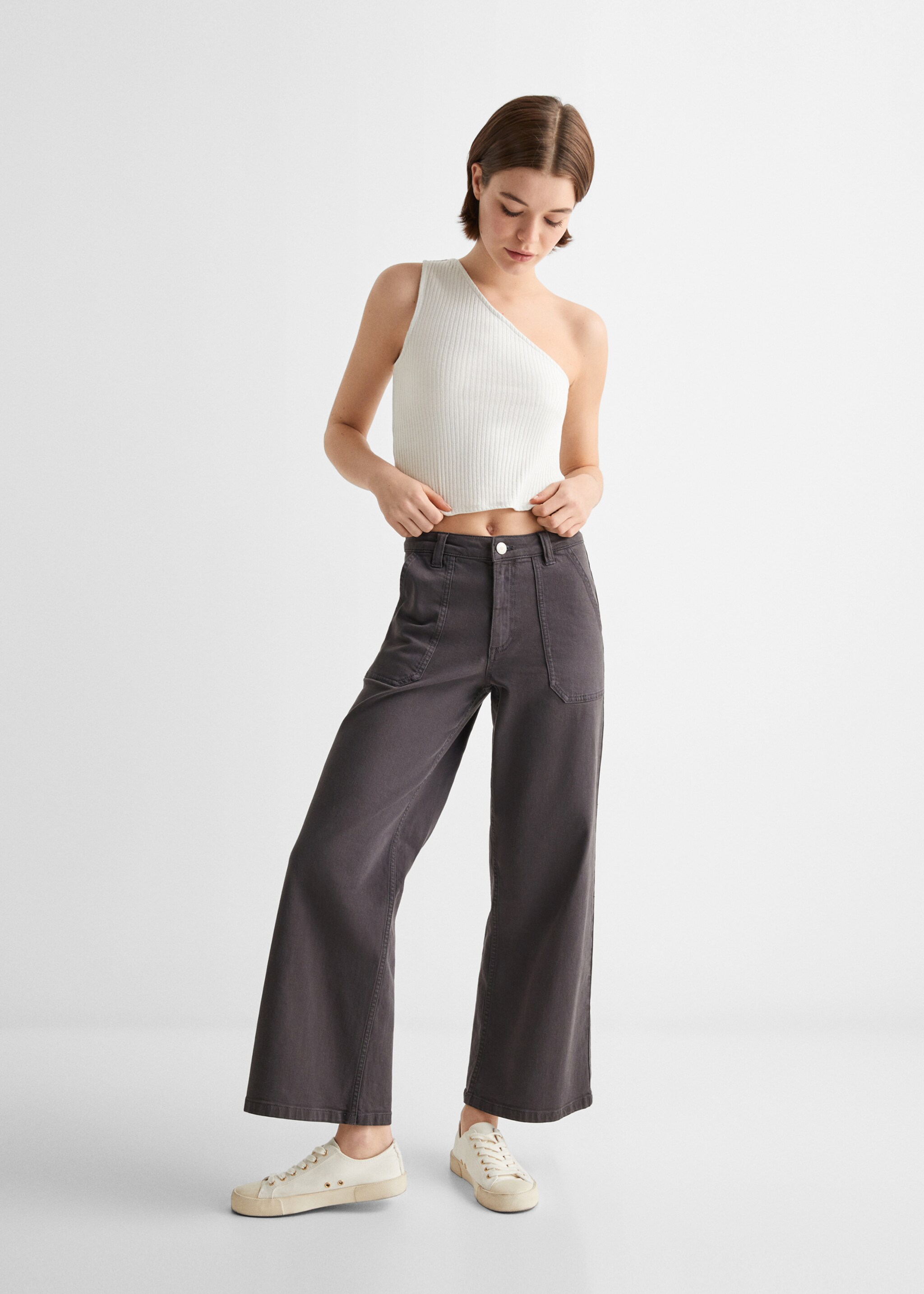 Lurex ribbed top - General plane, Off White. Ref: 67076010-00.
