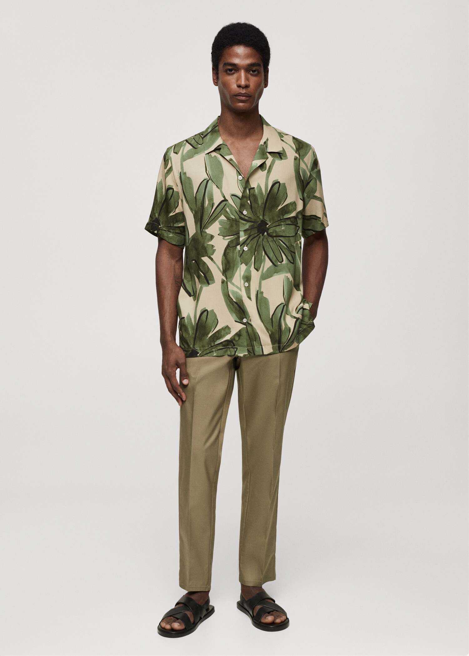 Chemise fluide en imprimé tropical - Plan général