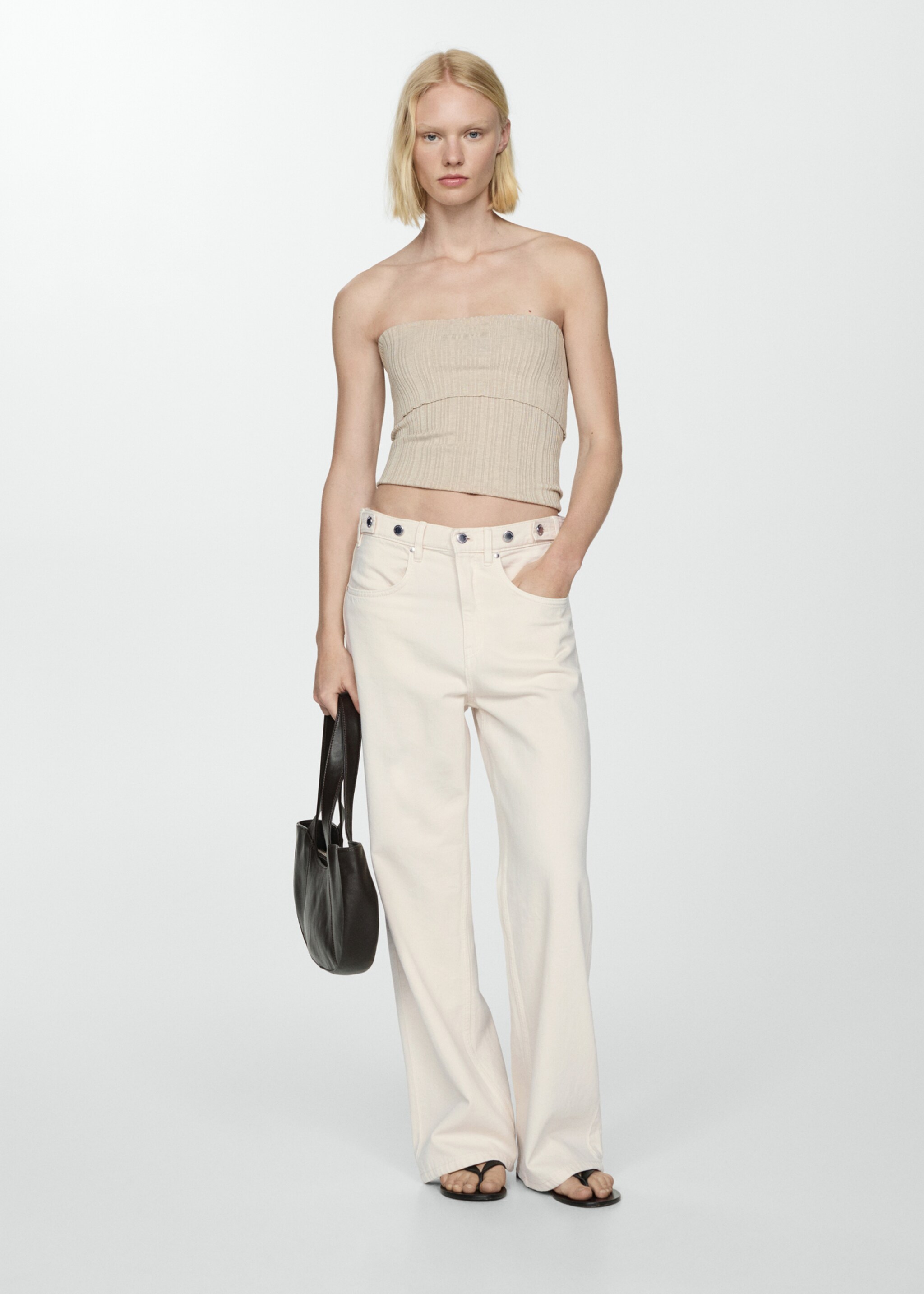Wideleg jeans with multi-position buttons - General plane