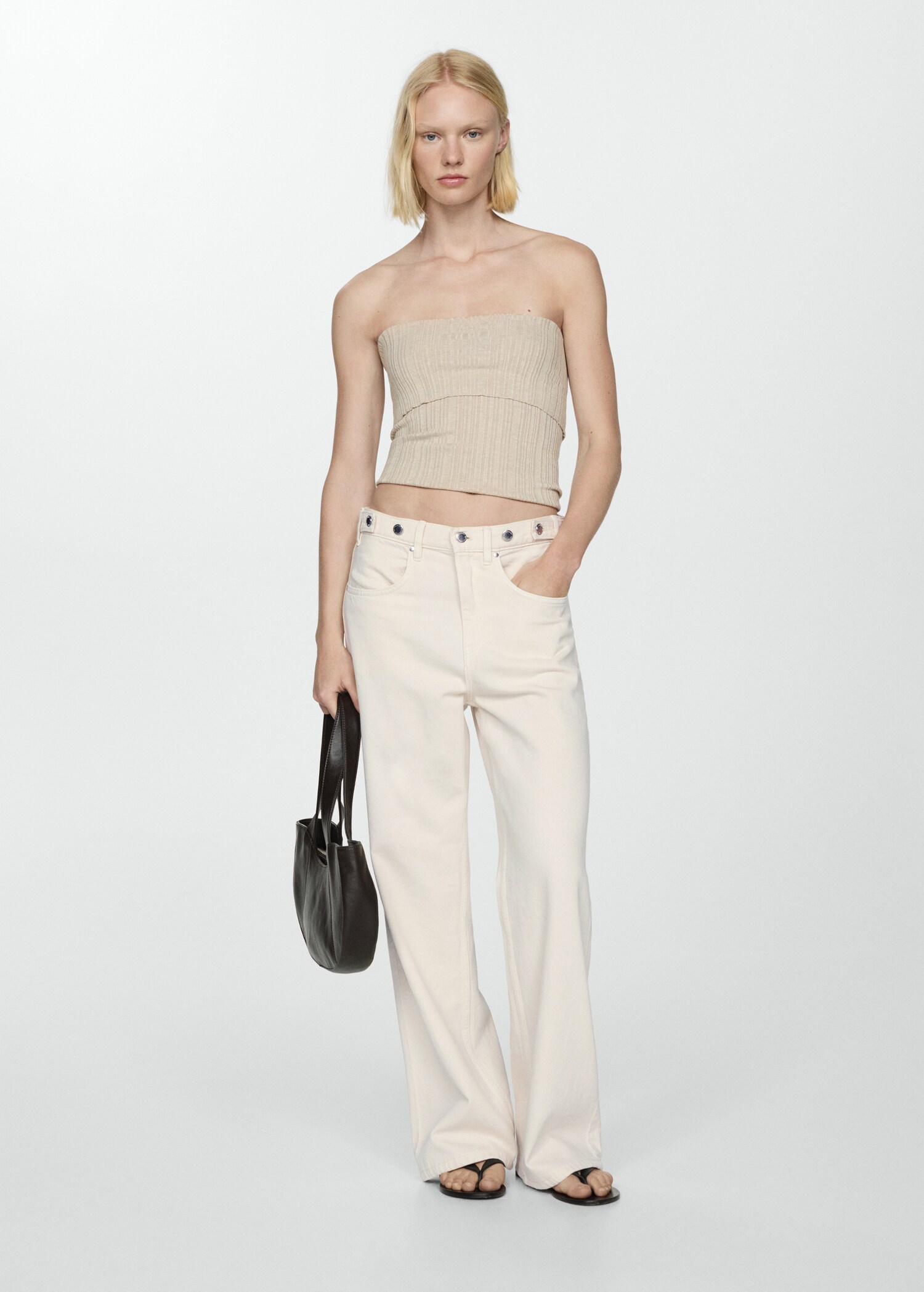 Wideleg jeans with multi-position buttons - General plane