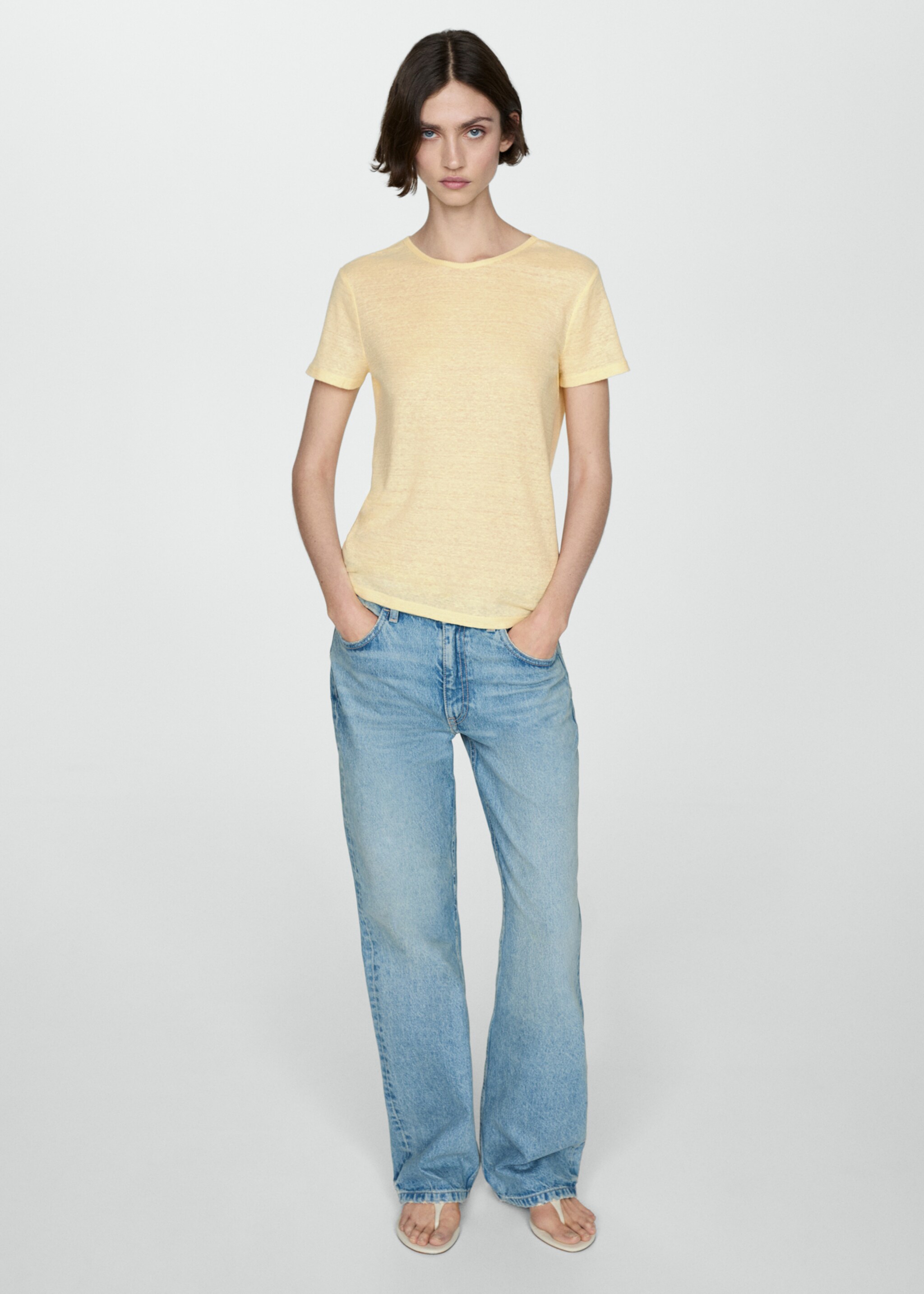 Short-sleeved linen t-shirt - General plane