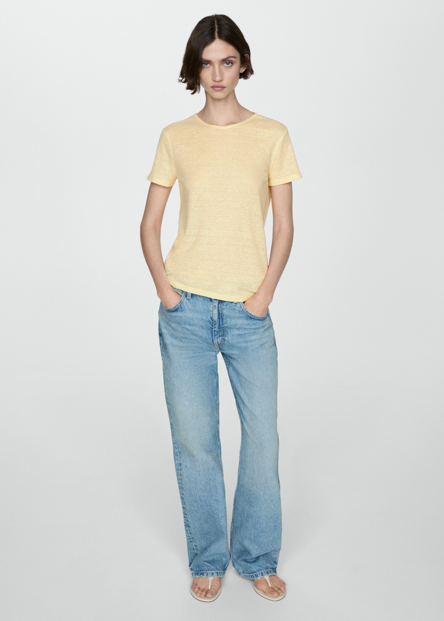 Short-sleeved linen t-shirt - General plane