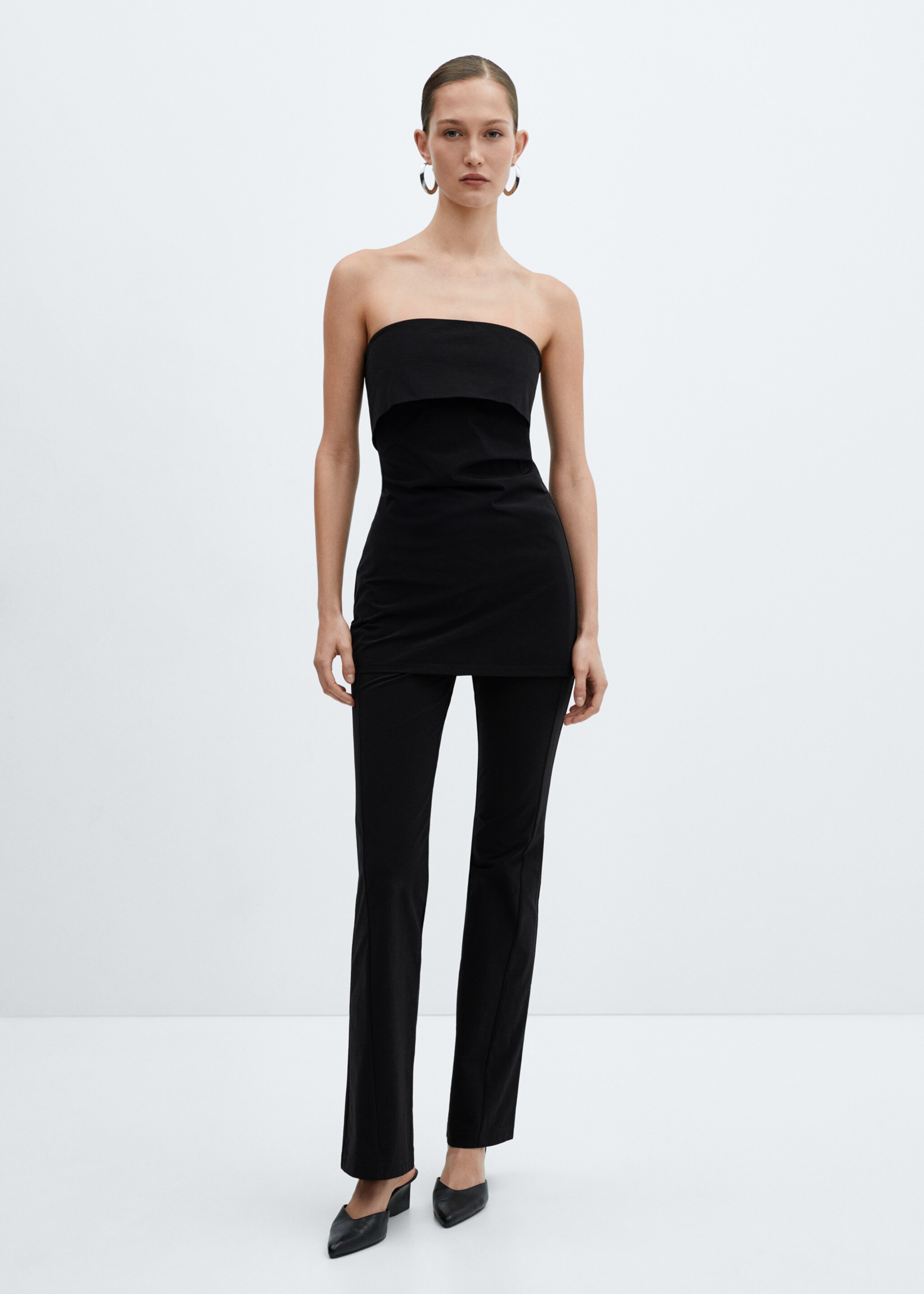 Draped detail top - General plane, Black. Ref: 67077126-00.