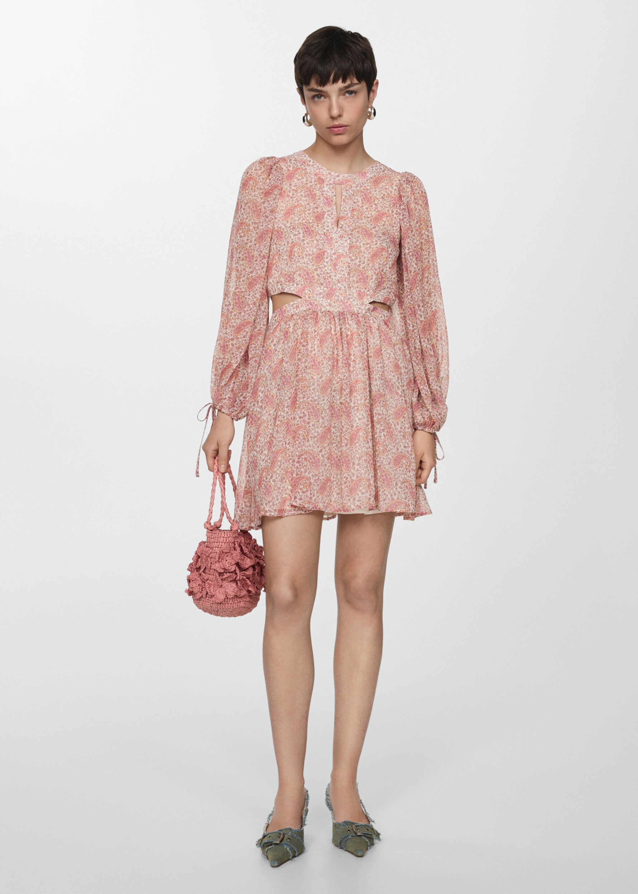 Paisley dress with openings - General plane