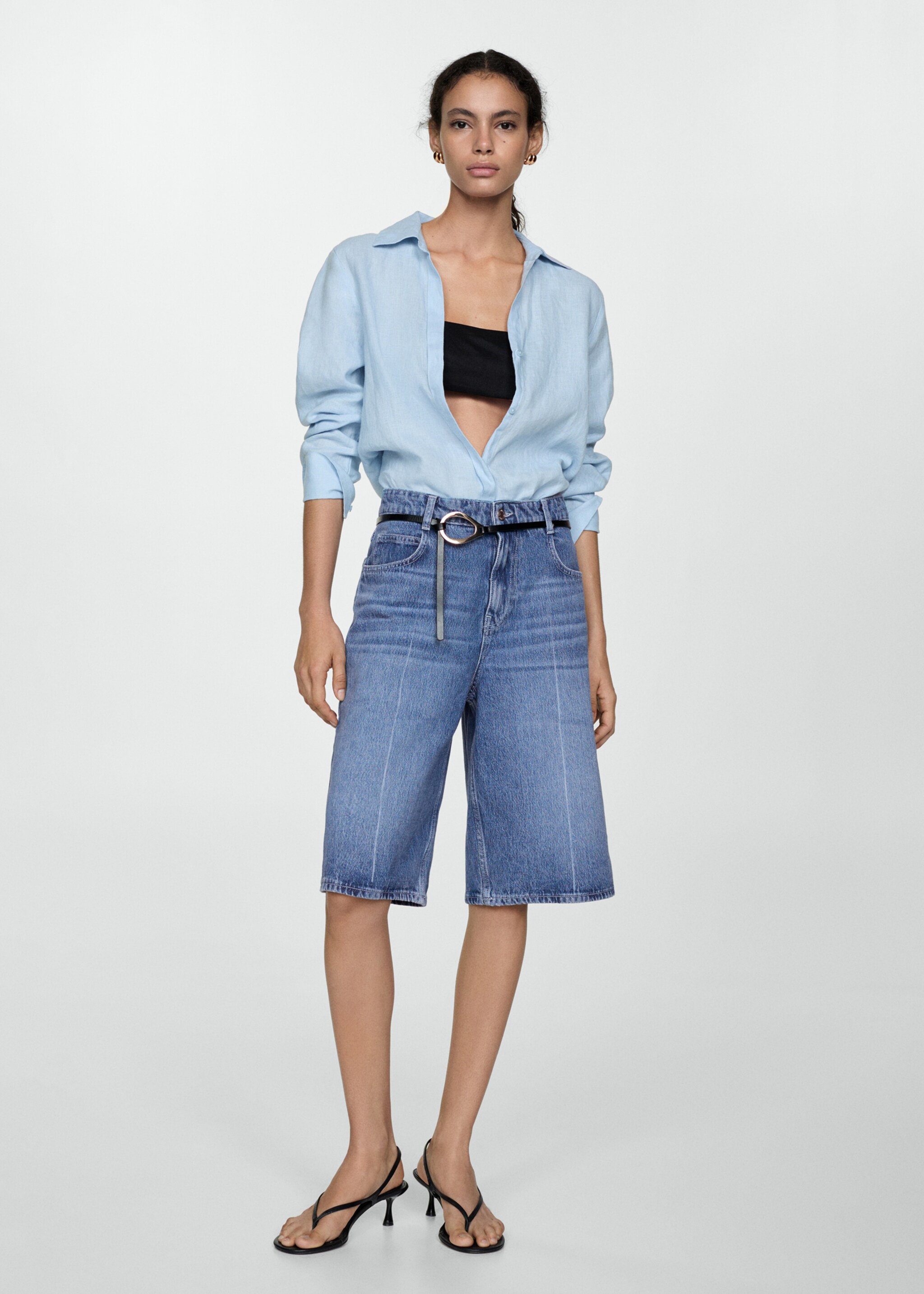 Bermudas vaqueras rectas - Plano general