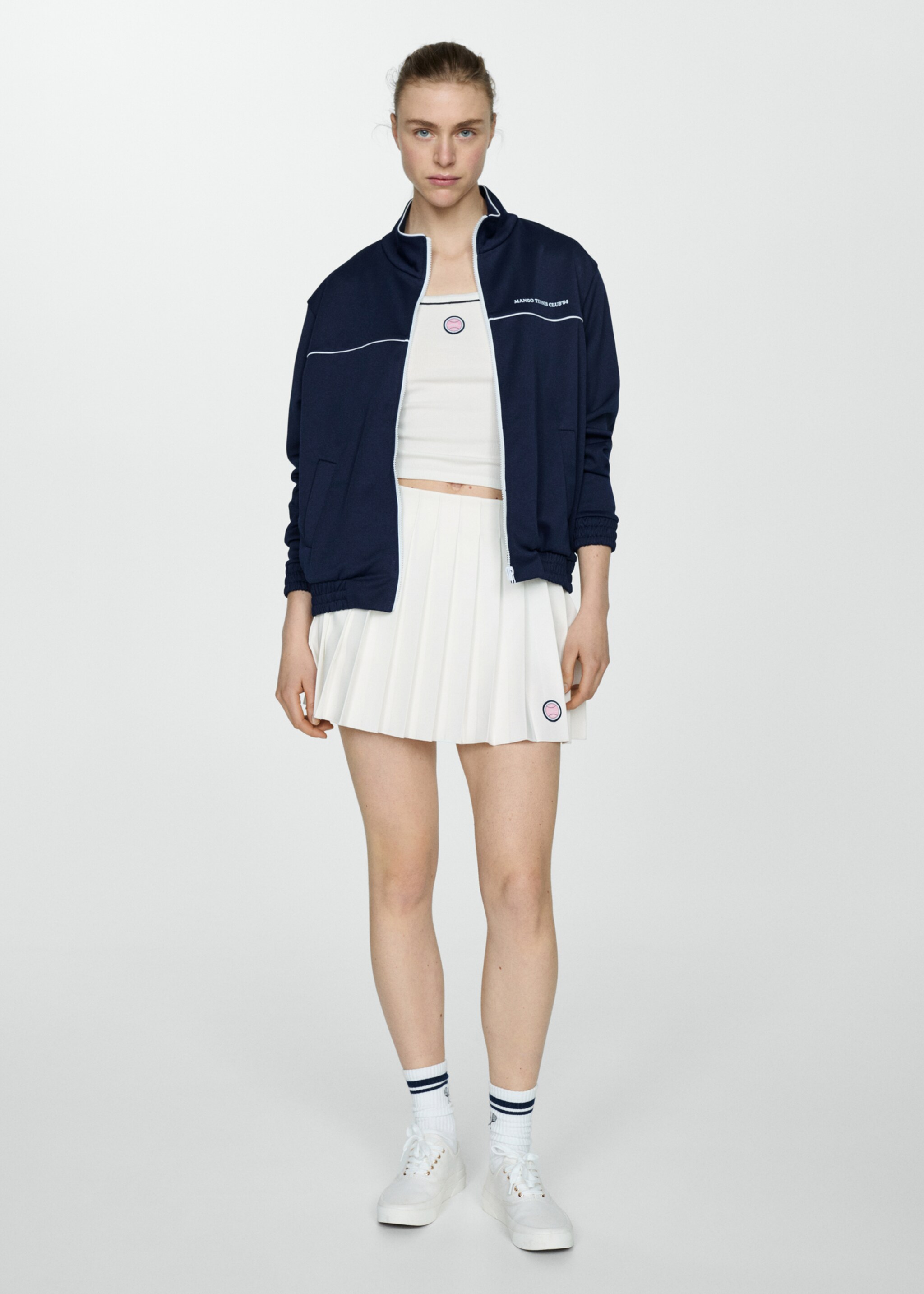 Ribbed strap top - General plane, White. Ref: 67077144-00.