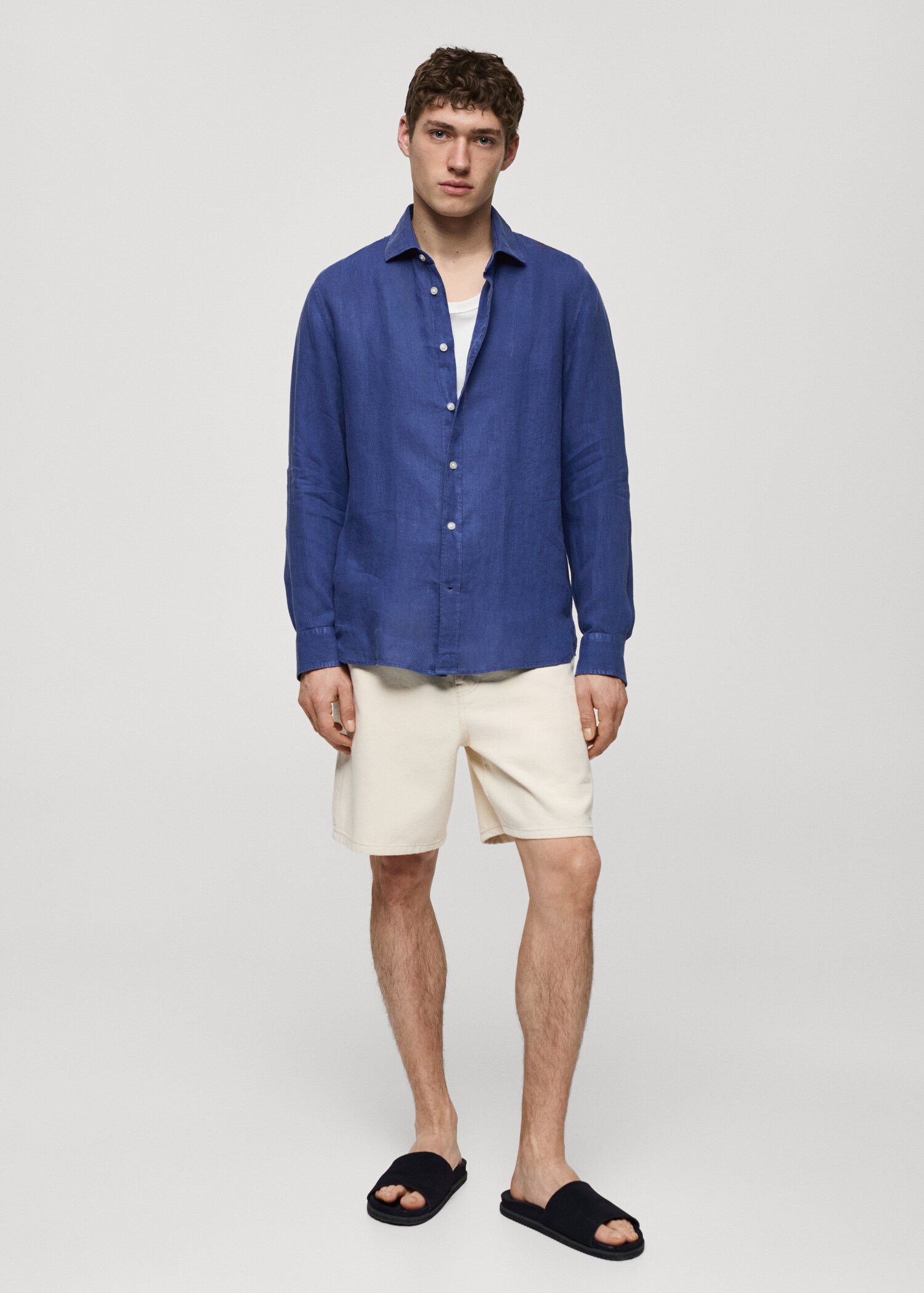 Skjorte i 100% lin, classic-fit - Total bildeutsnitt