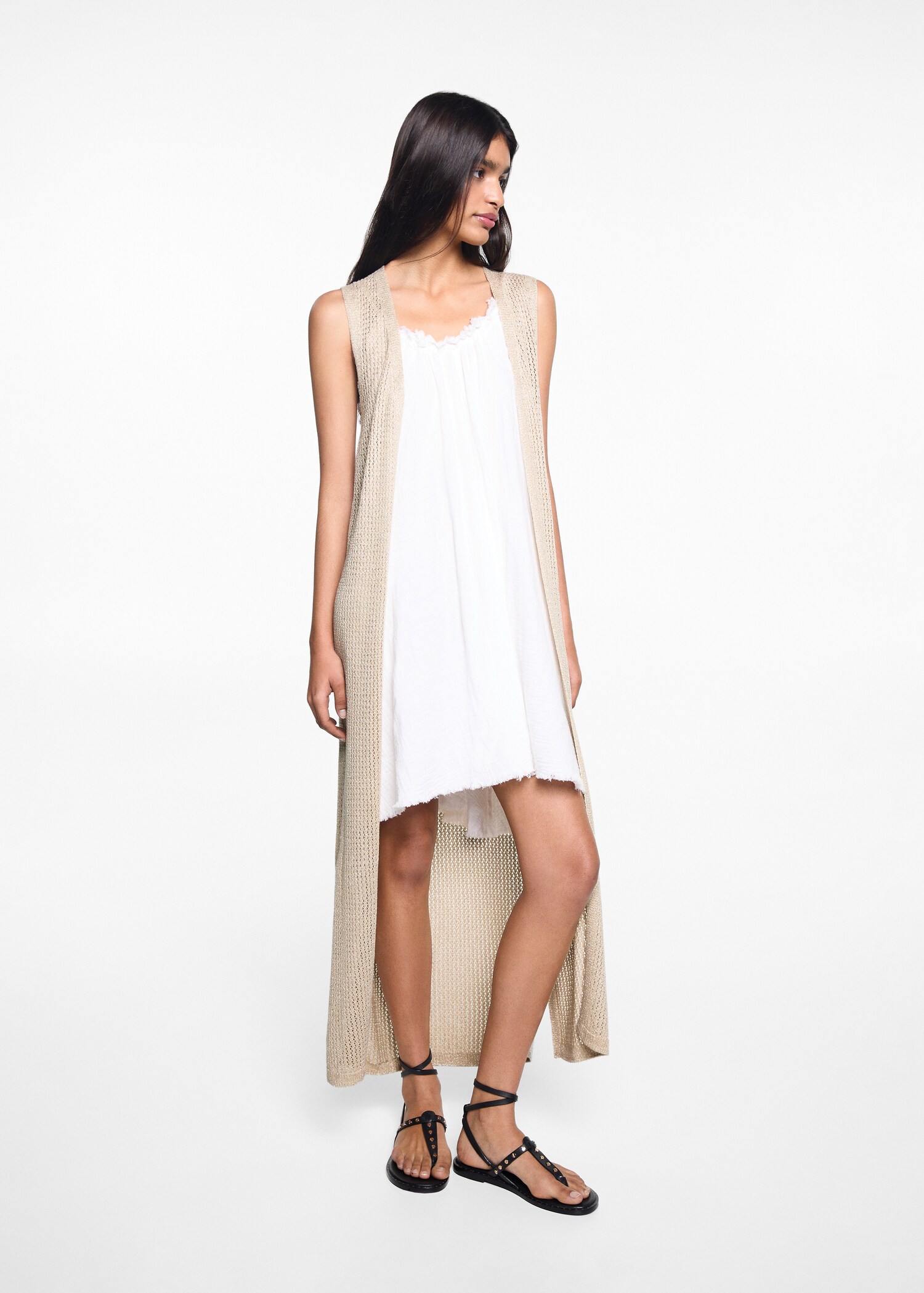 Openwork lurex vest - General plane