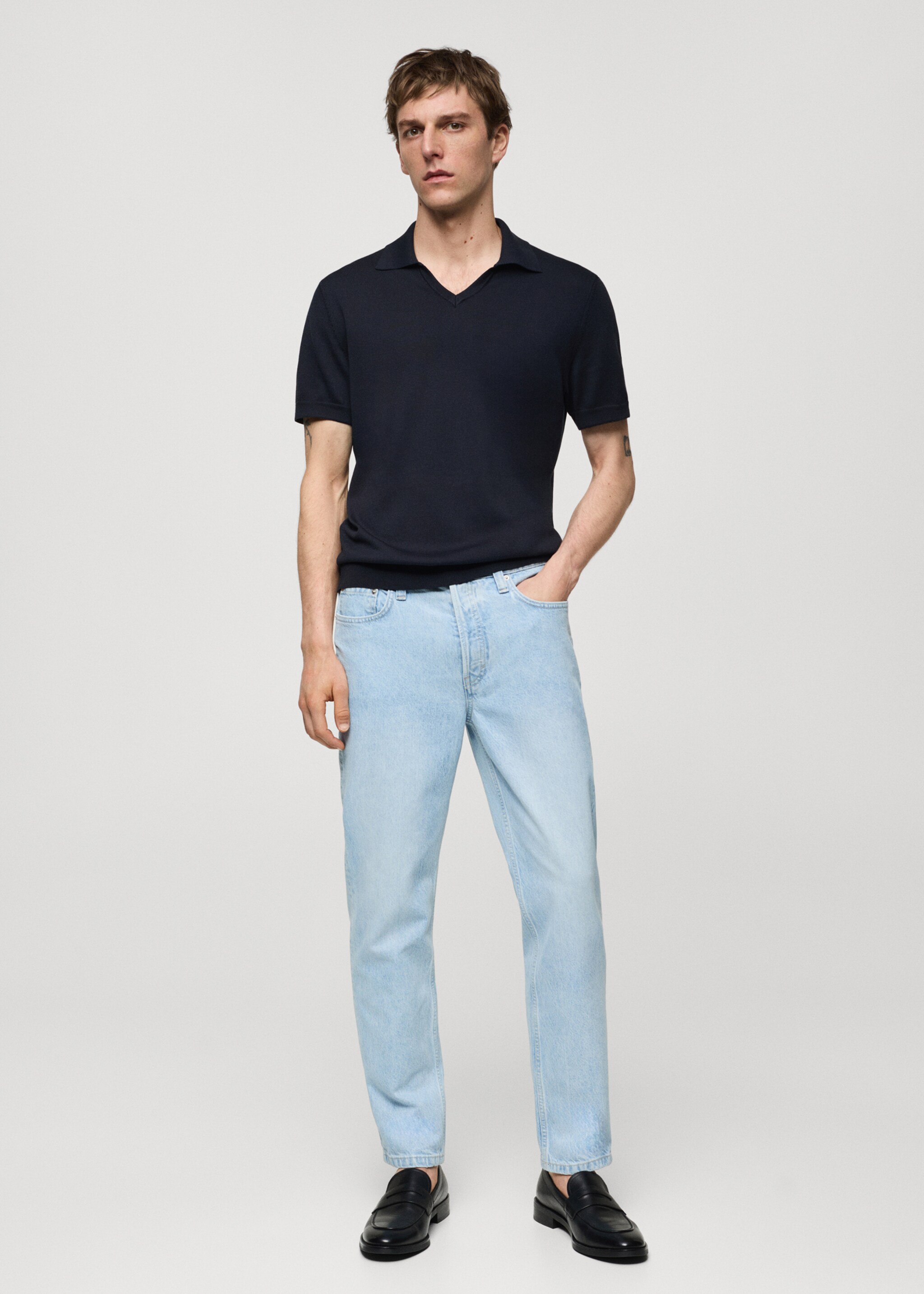 Jeans regular fit algodón tencel BERTO® - Plano general, Azul claro. Ref: 67077910-00.
