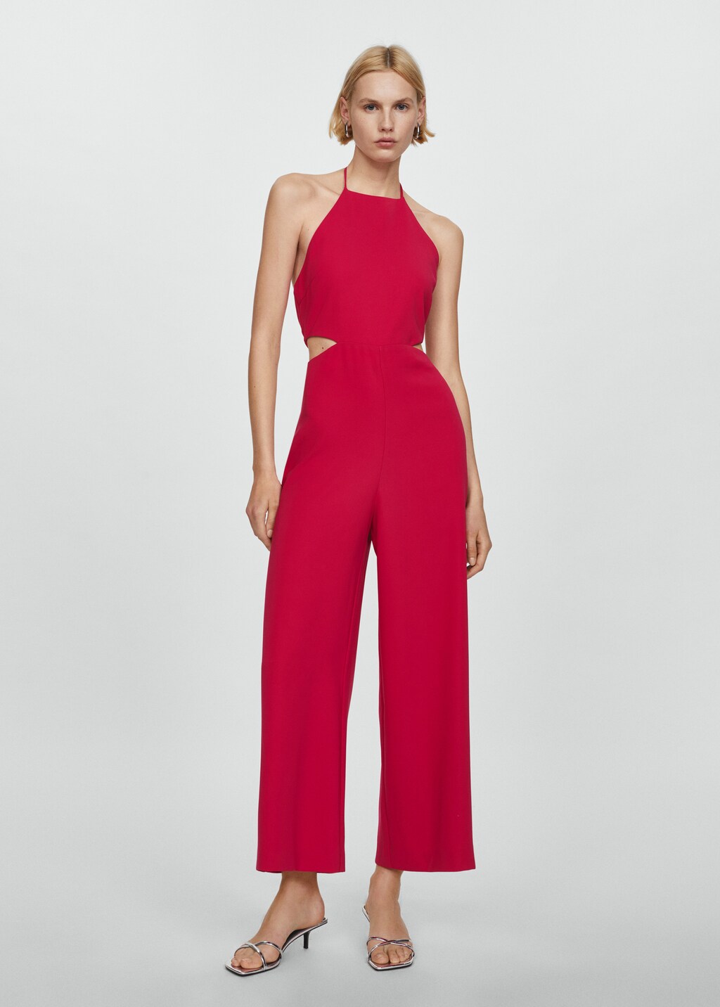 Halter-neck jumpsuit with slits - Women | MANGO OUTLET USA