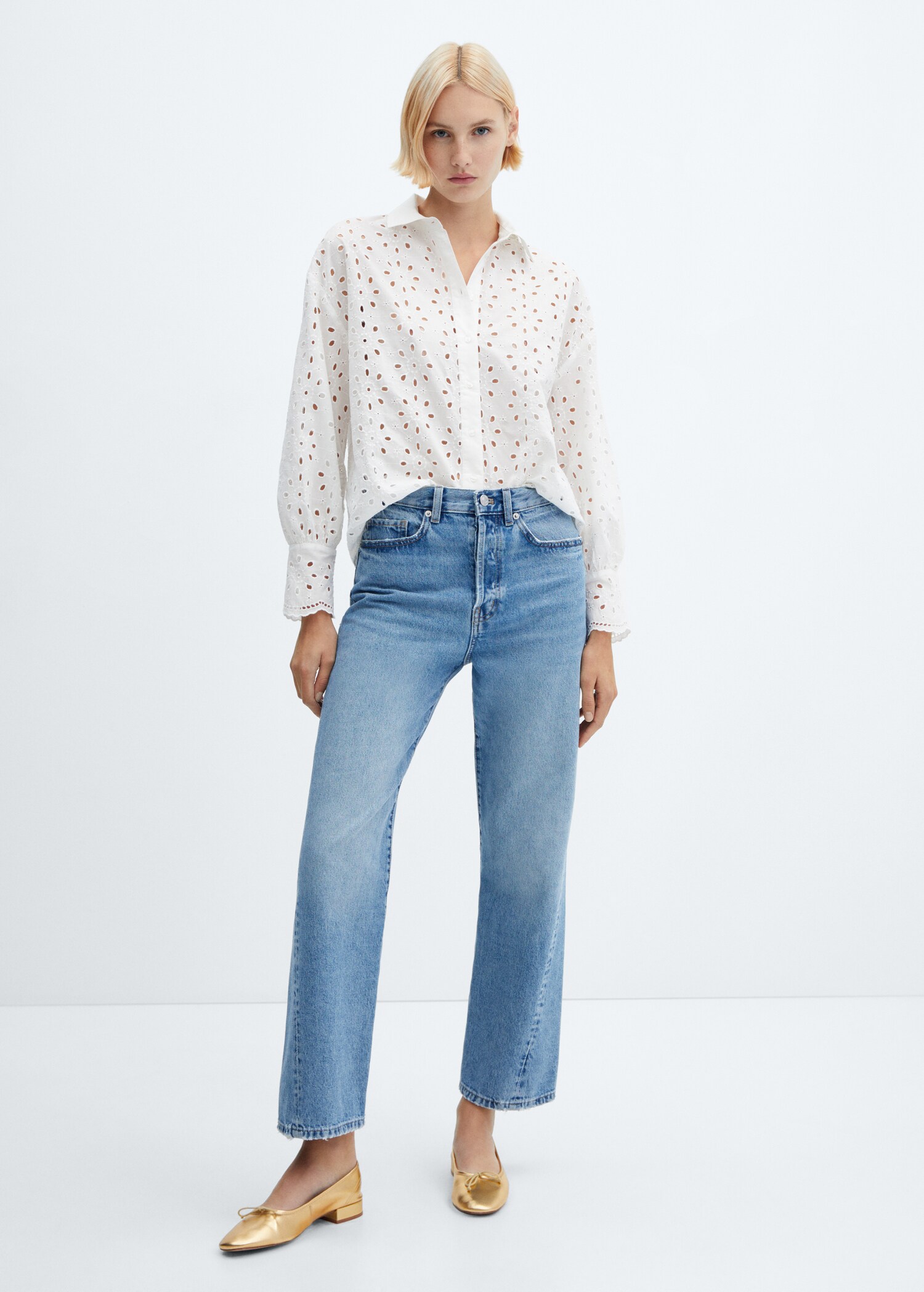 Embroidered cotton shirt - General plane
