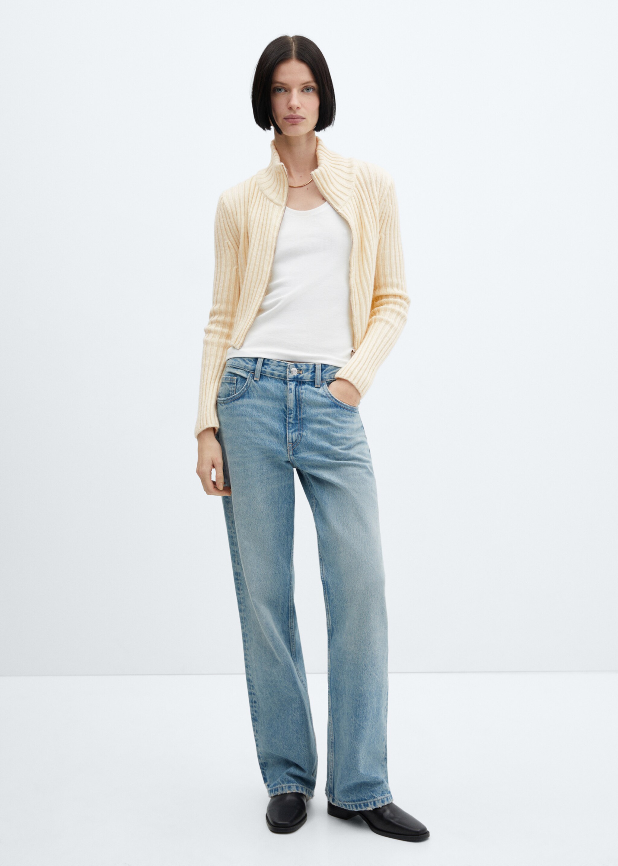 Cardigan crop fermeture Éclair - Plan général