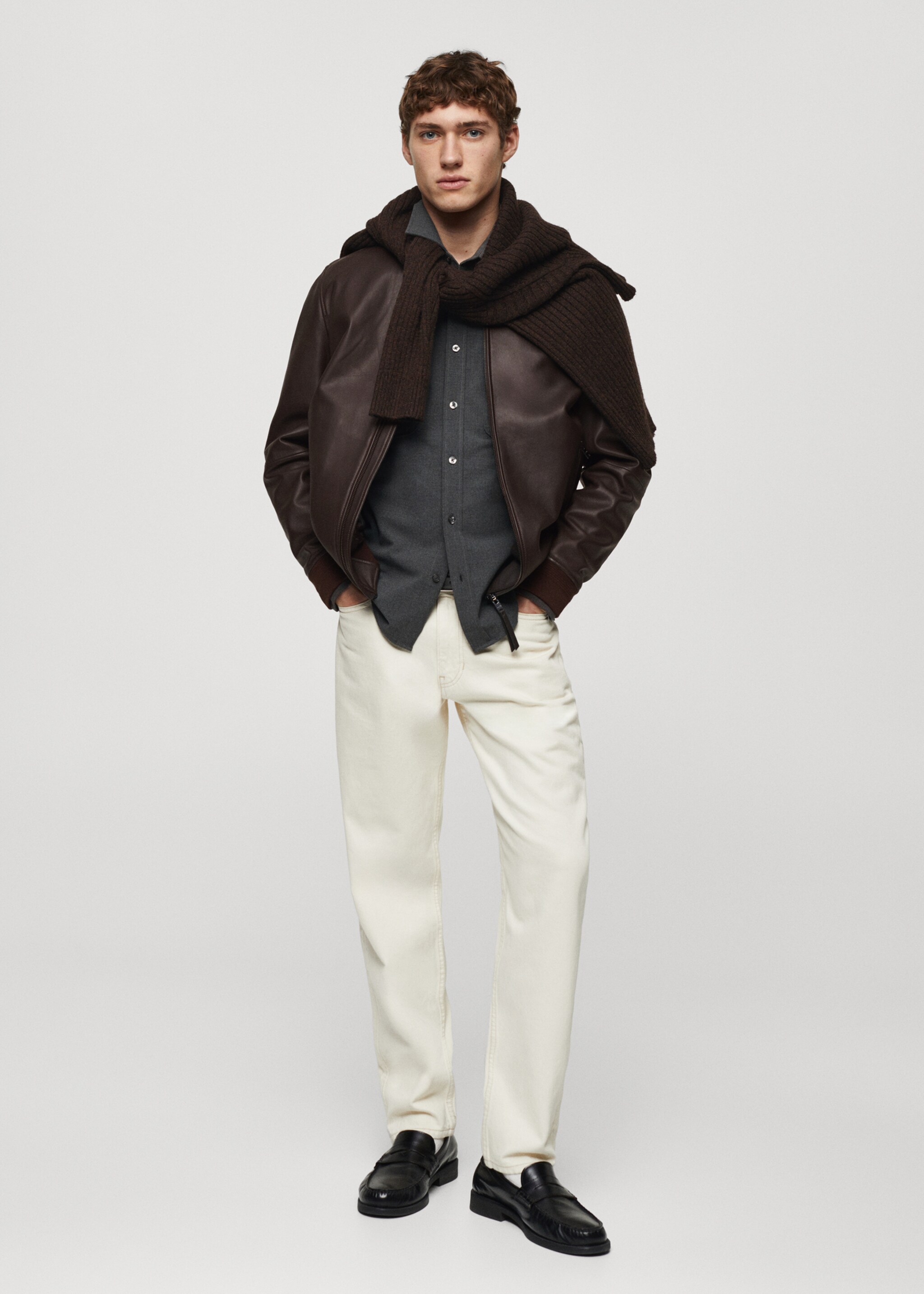 100% nappa leather jacket - General plane