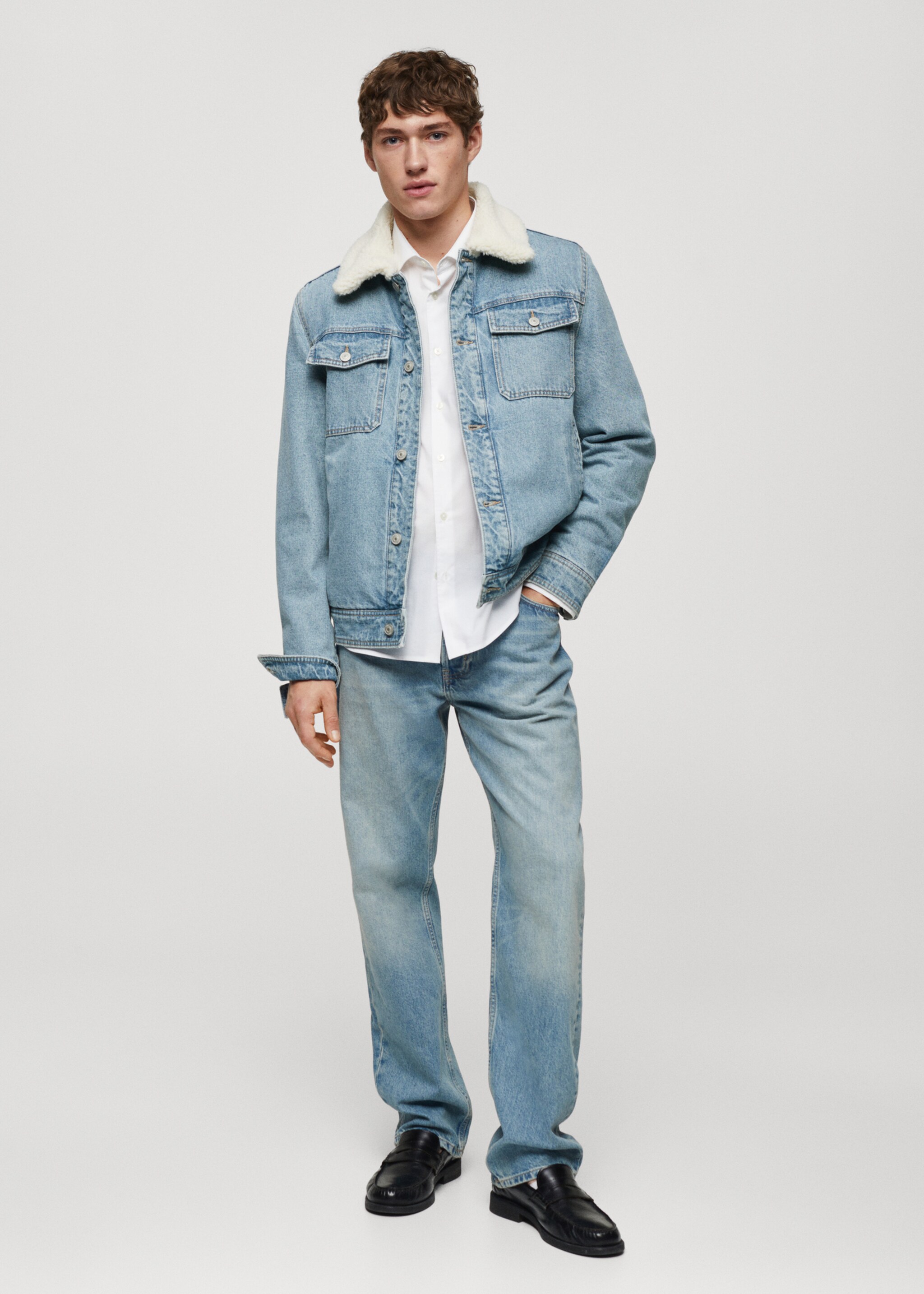 Shearling denim jacket - General plane