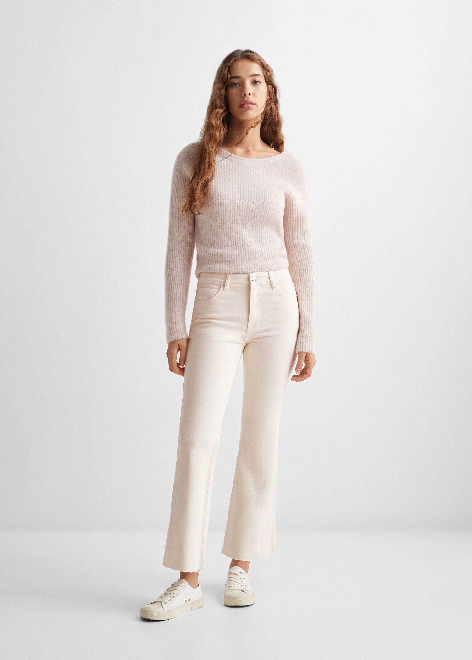 Crop flared jeans - General plane