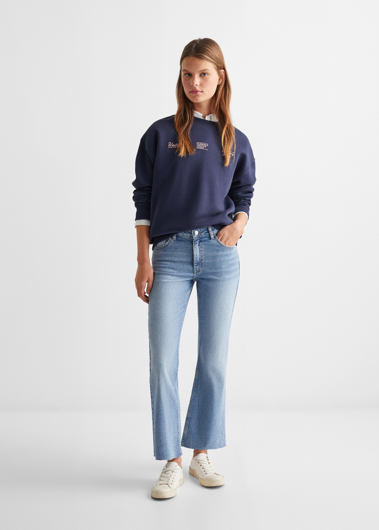 Crop flared jeans - General plane