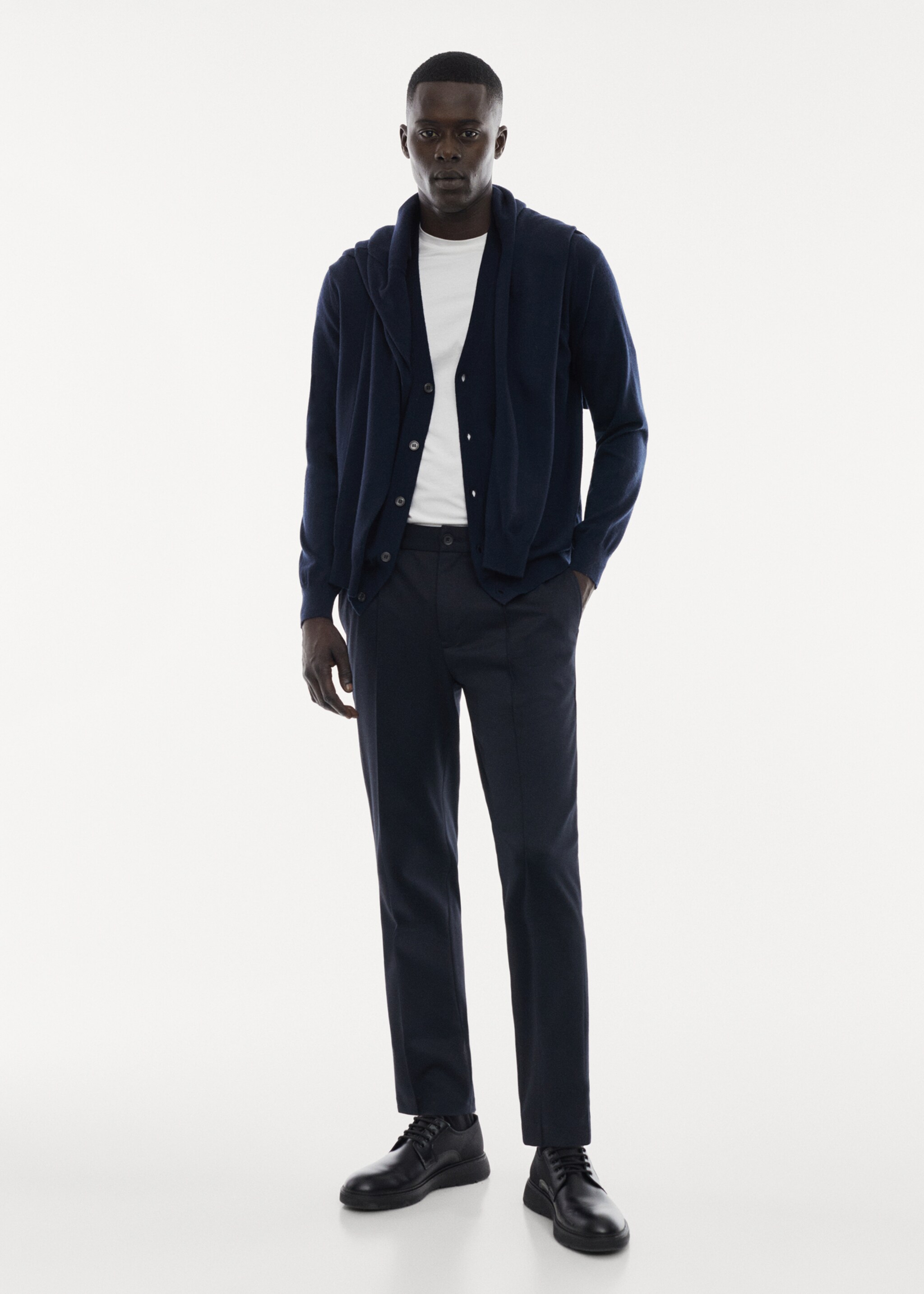 Cardigan din lână merino 100% - Plan general