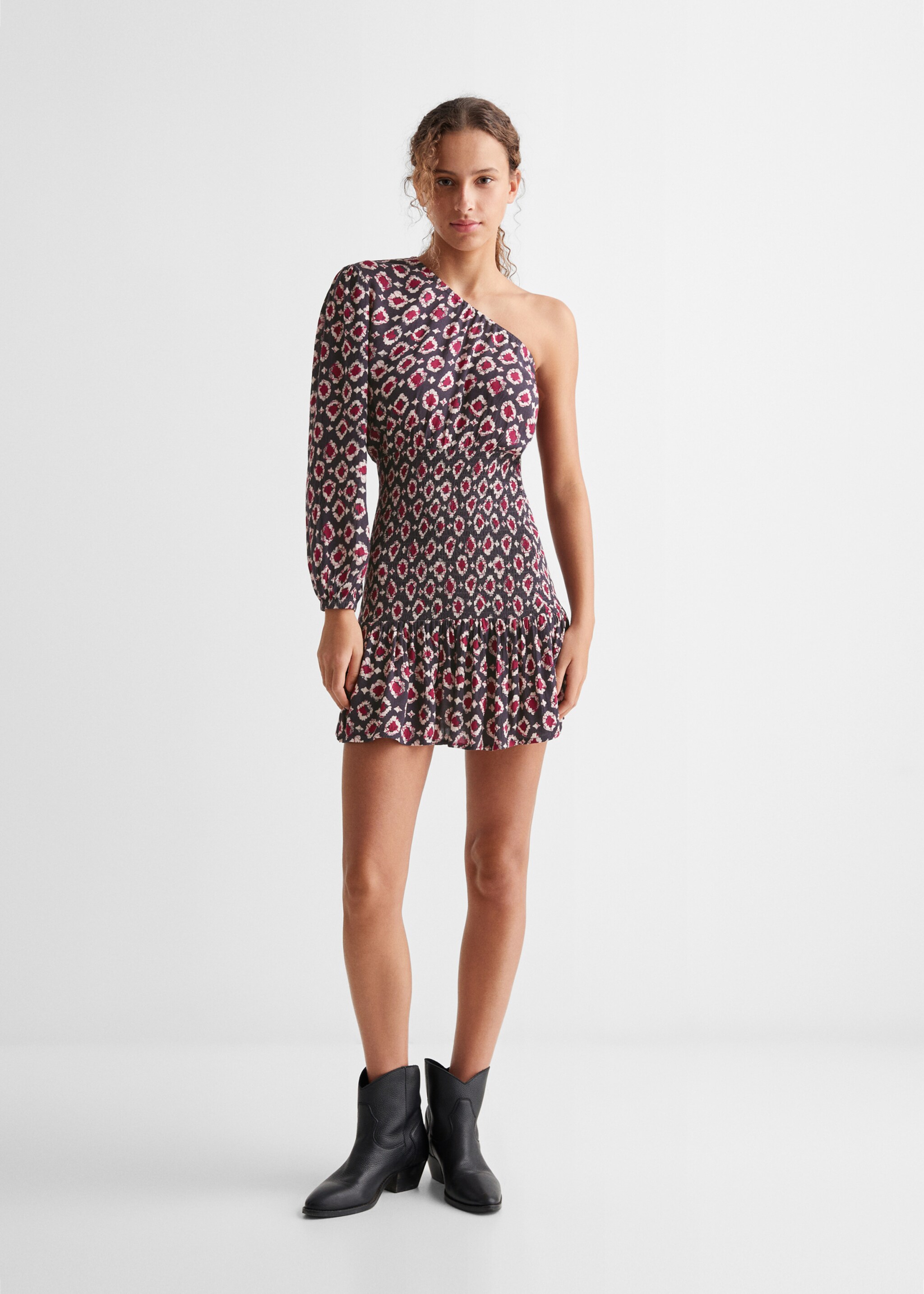 Robe asymétrique imprimée - Plan général