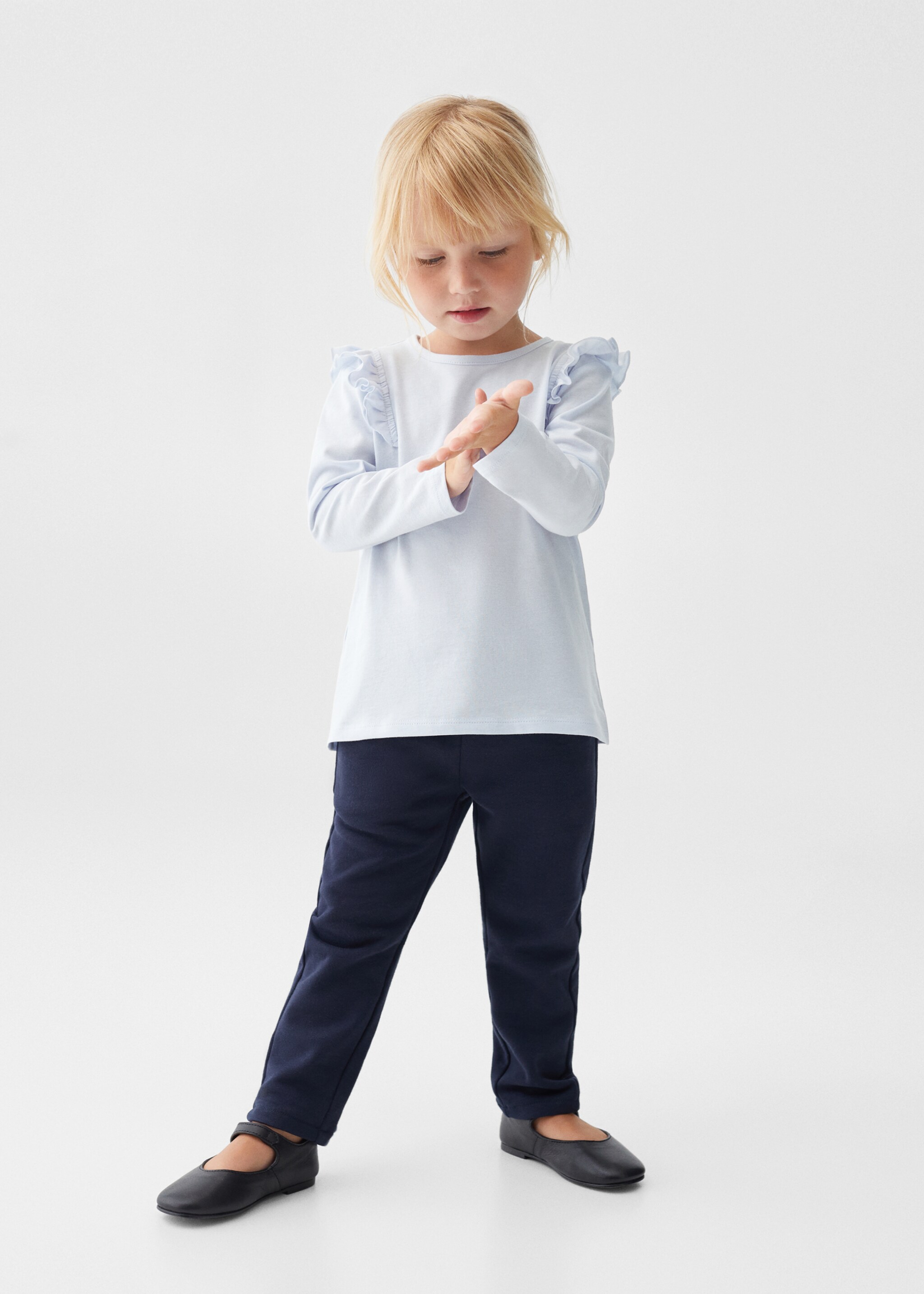 Tričko s dlouhým rukávem a volány - Celkový náhled, Modrá obloha. Ref: 67082009-00.