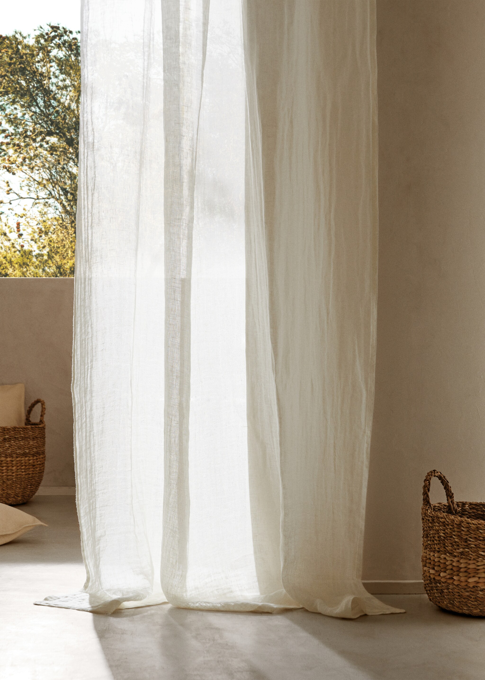 100% curtain linen 145x260cm - General plane, Off White. Ref: 67083269-00.
