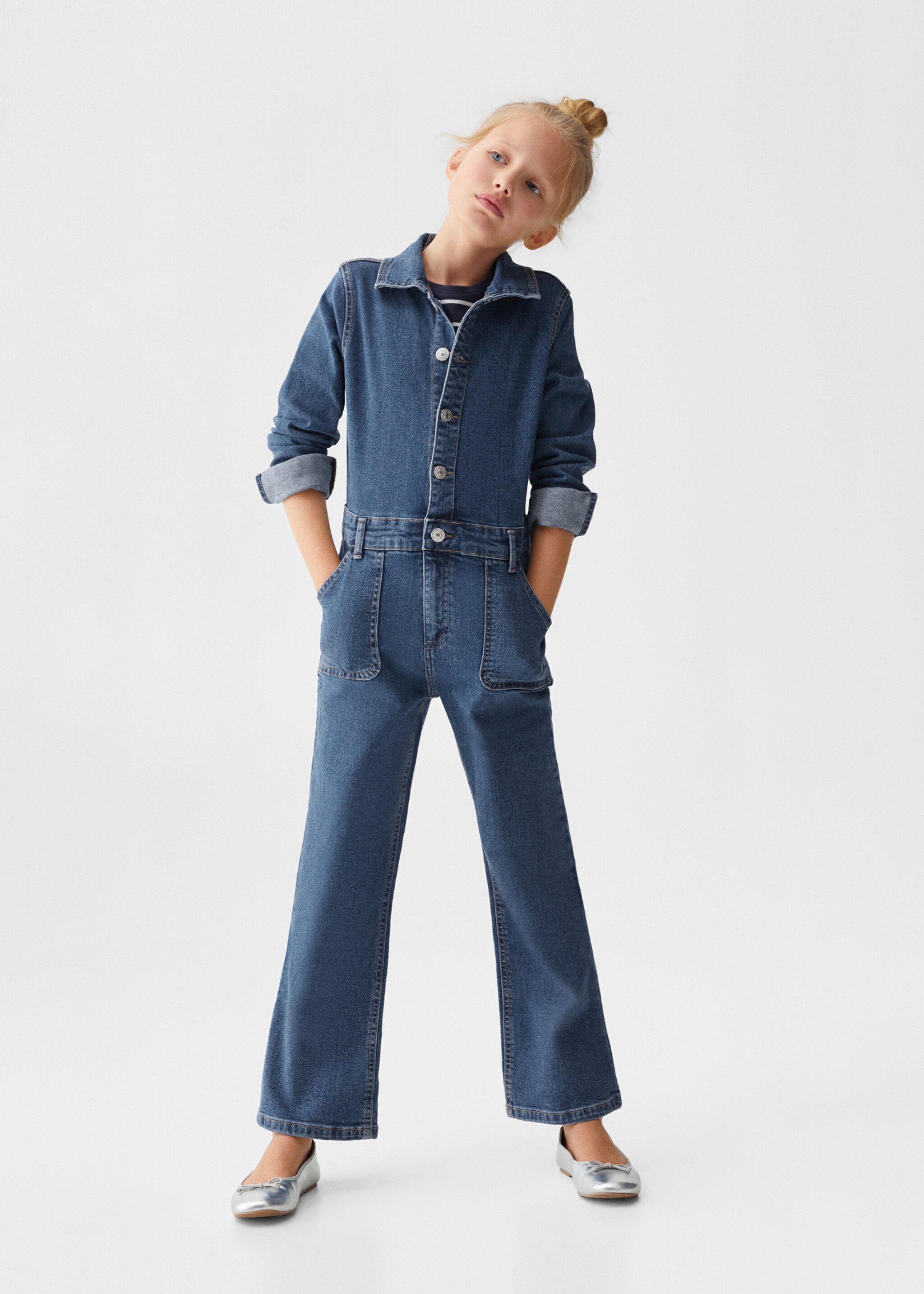 Long denim jumpsuit - General plane