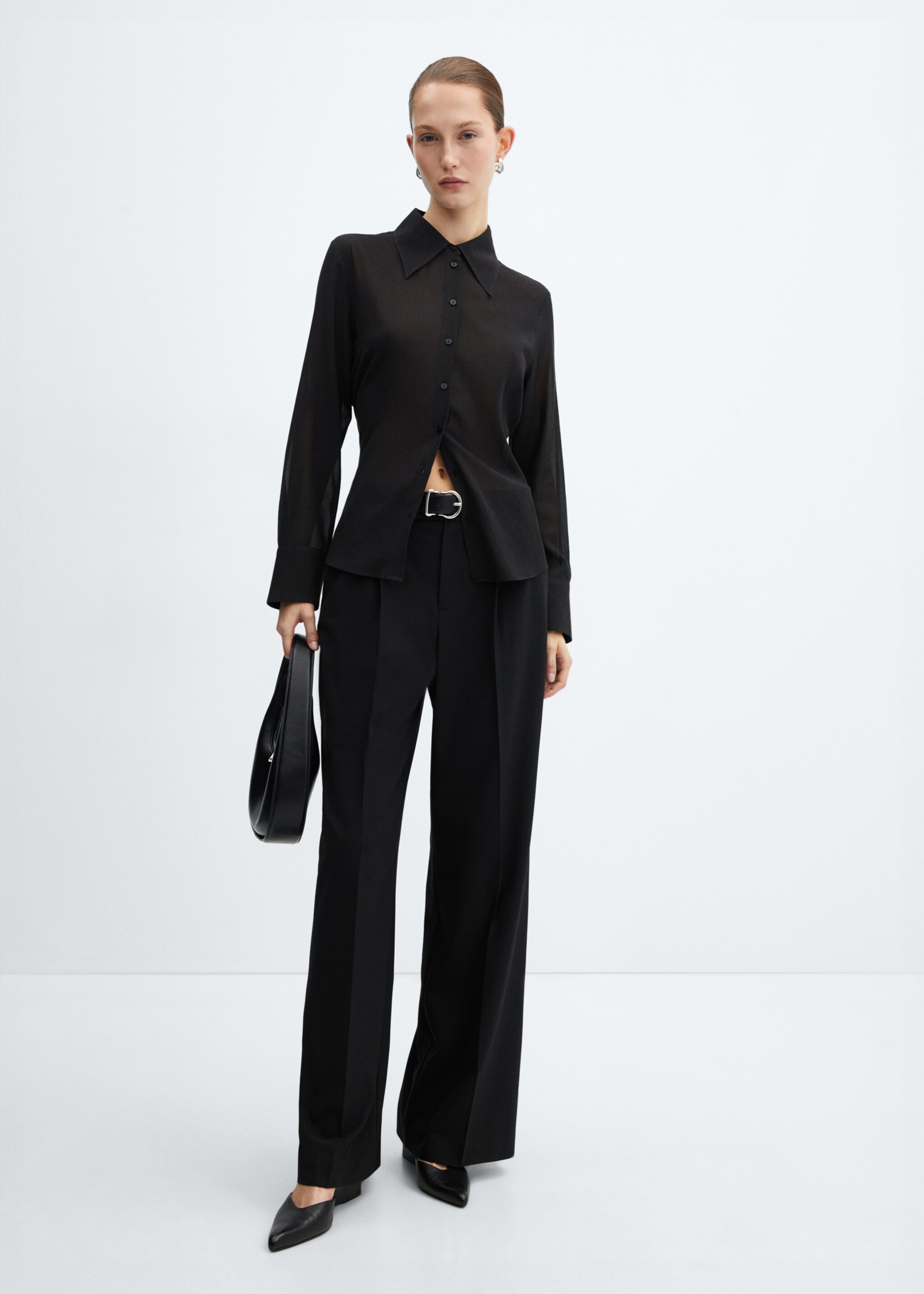Buttoned flowy shirt - General plane