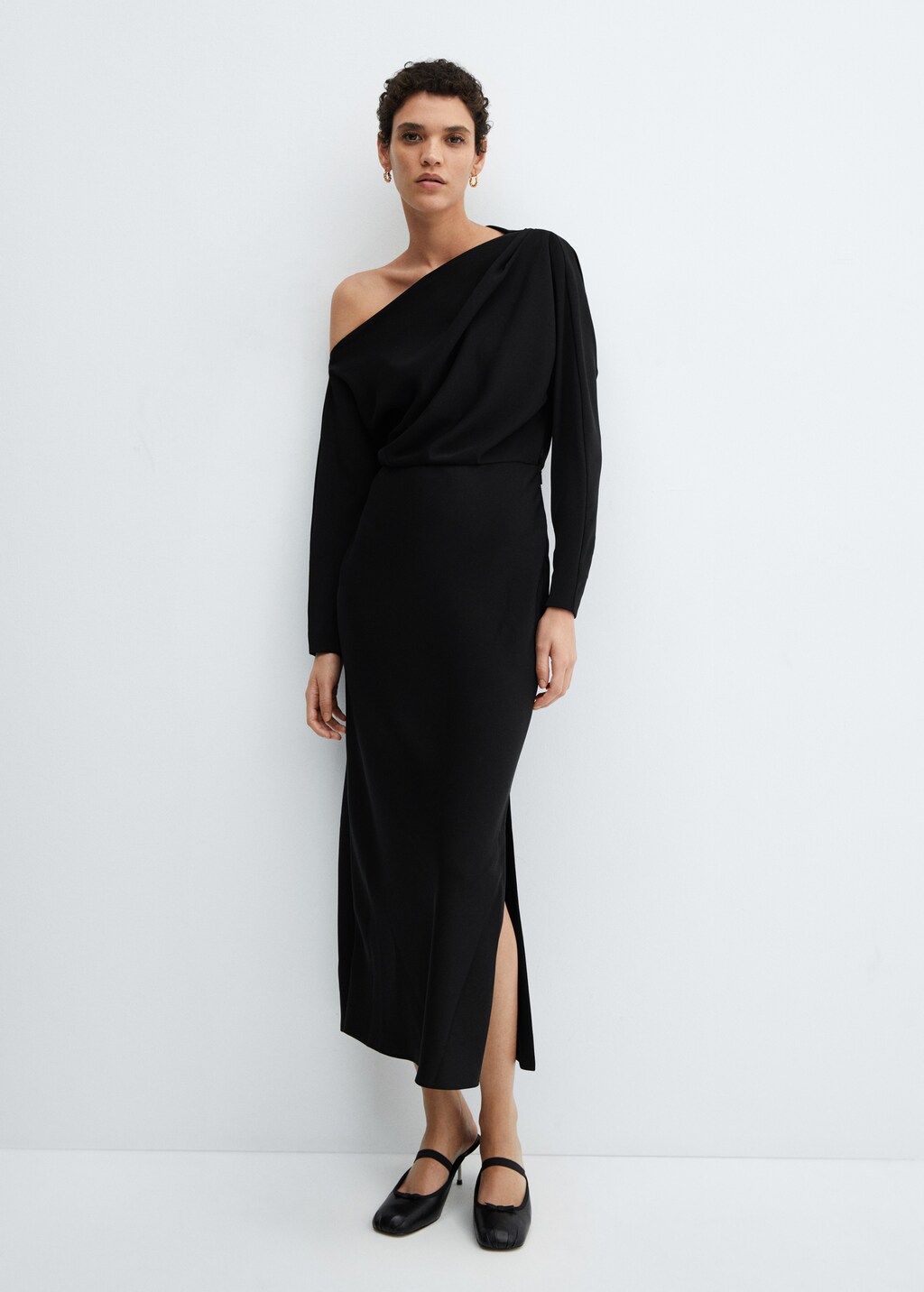 Asymmetrical dress with slit - Women | MANGO OUTLET USA