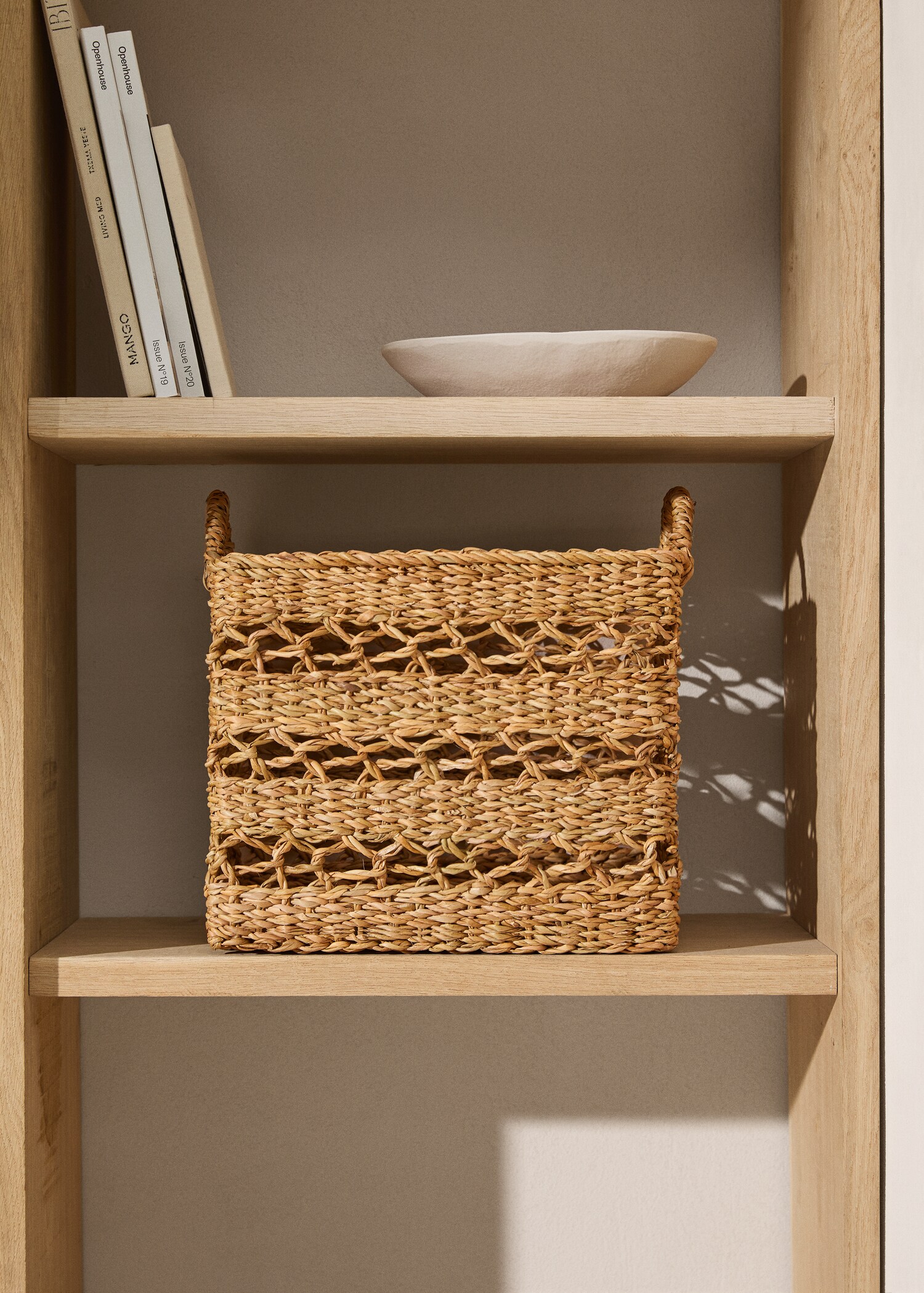 Cesta fibras naturales asas 35x27cm - Plano general