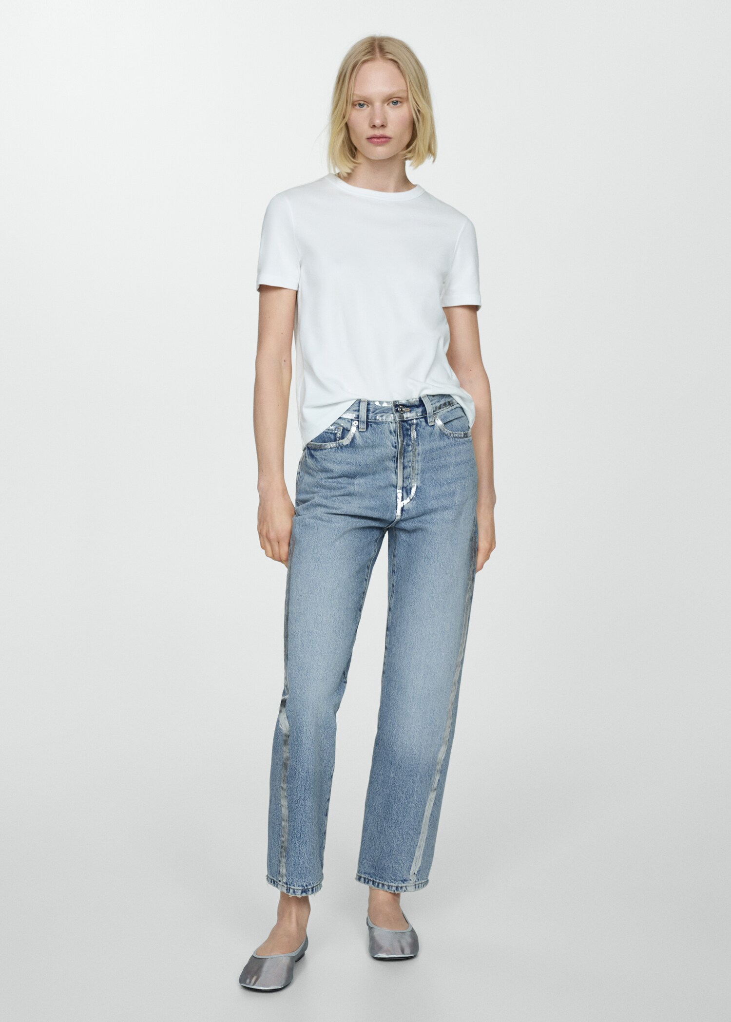 Straight-fit jeans with foil details - General plane