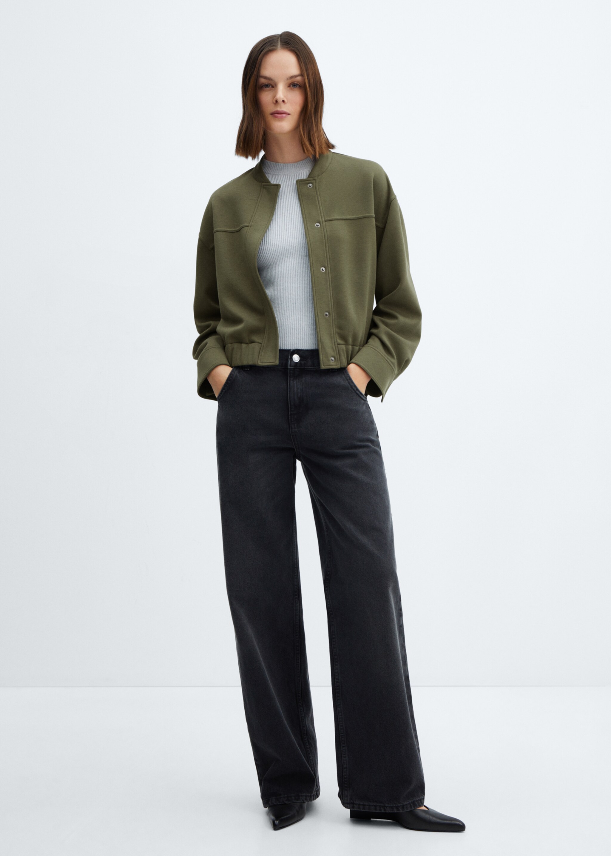 Veste bomber coutures décoratives - Plan général